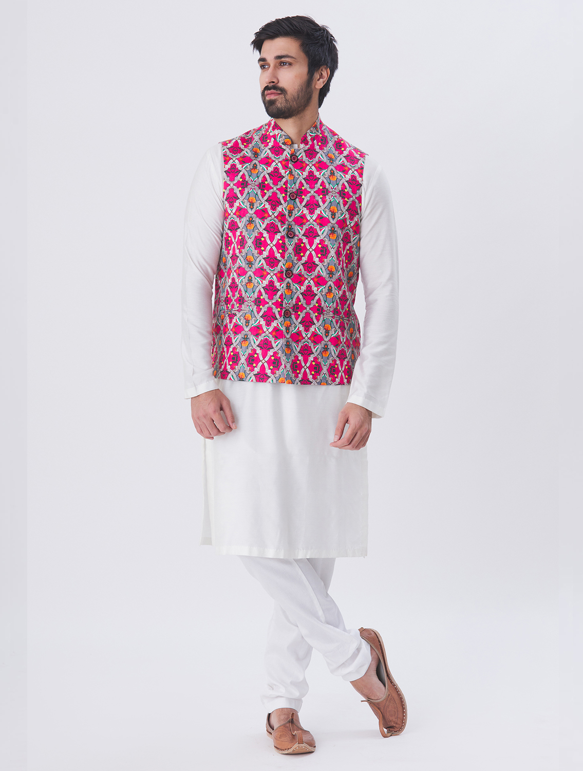 RudraJali Linen Waistcoat