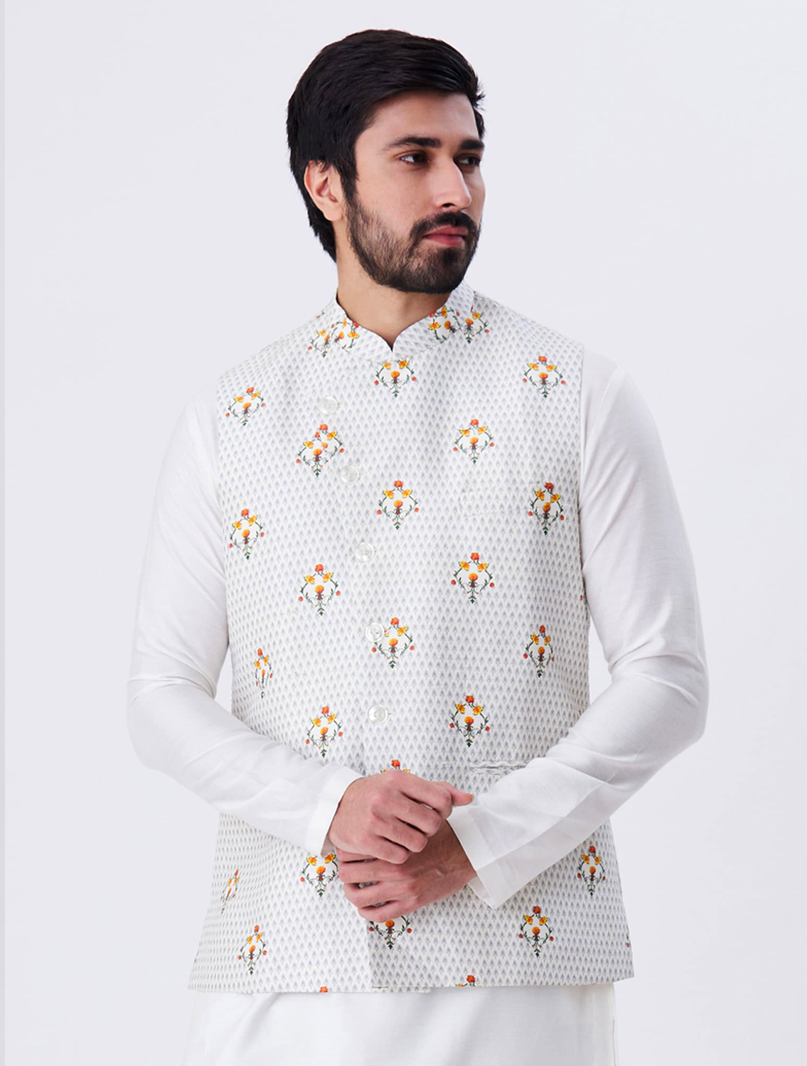 Shwet Silk Linen Waistcoat