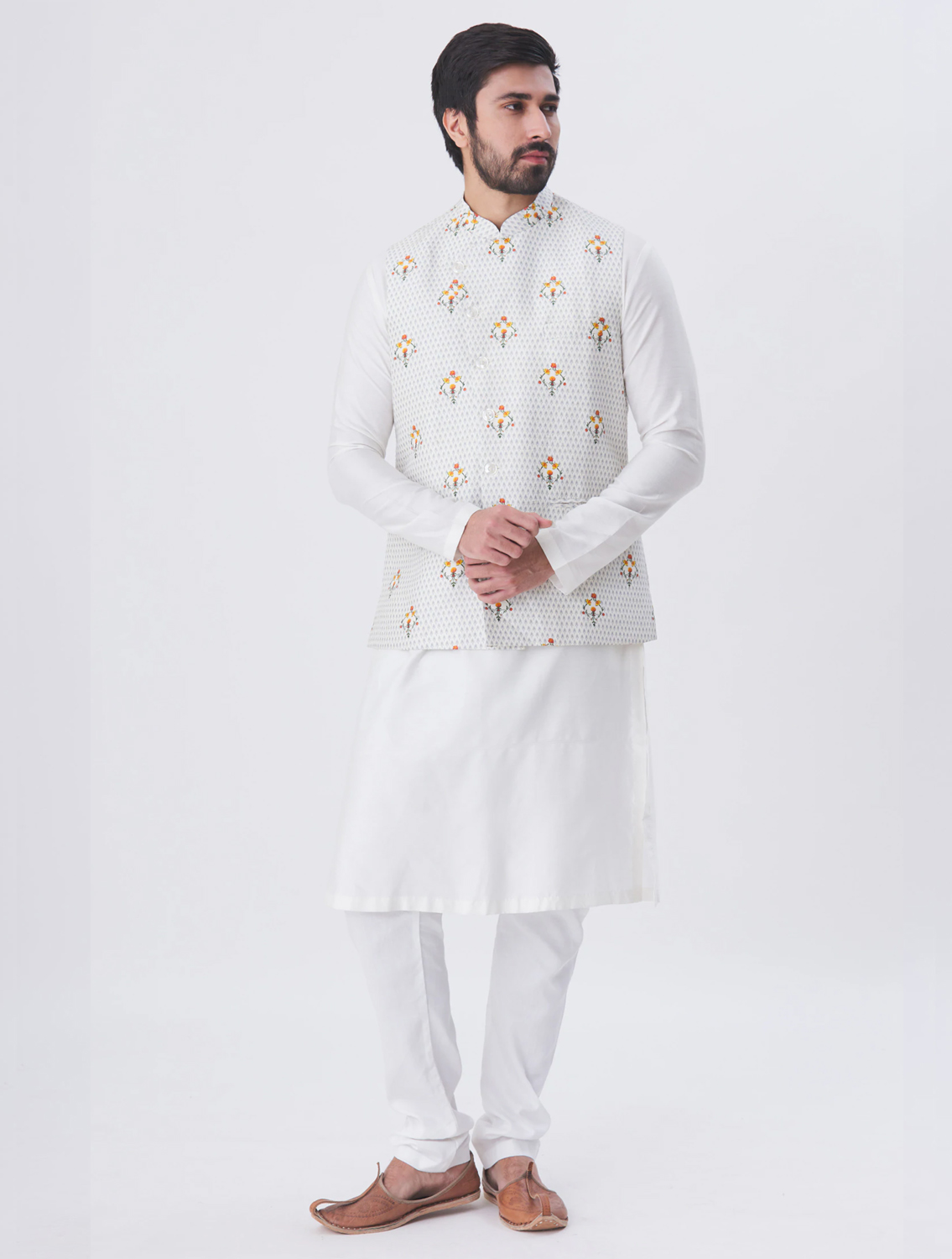 Shwet Silk Linen Waistcoat