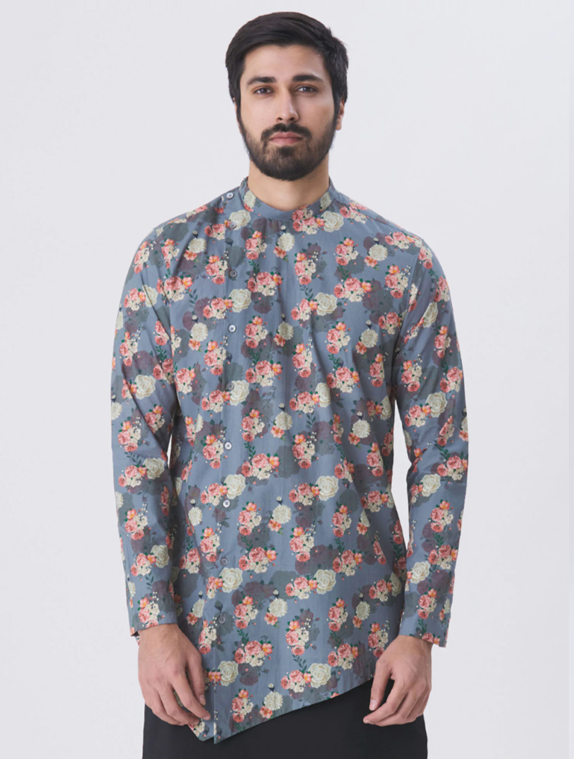 Jashn Style Shirt with Black Kilt Pants