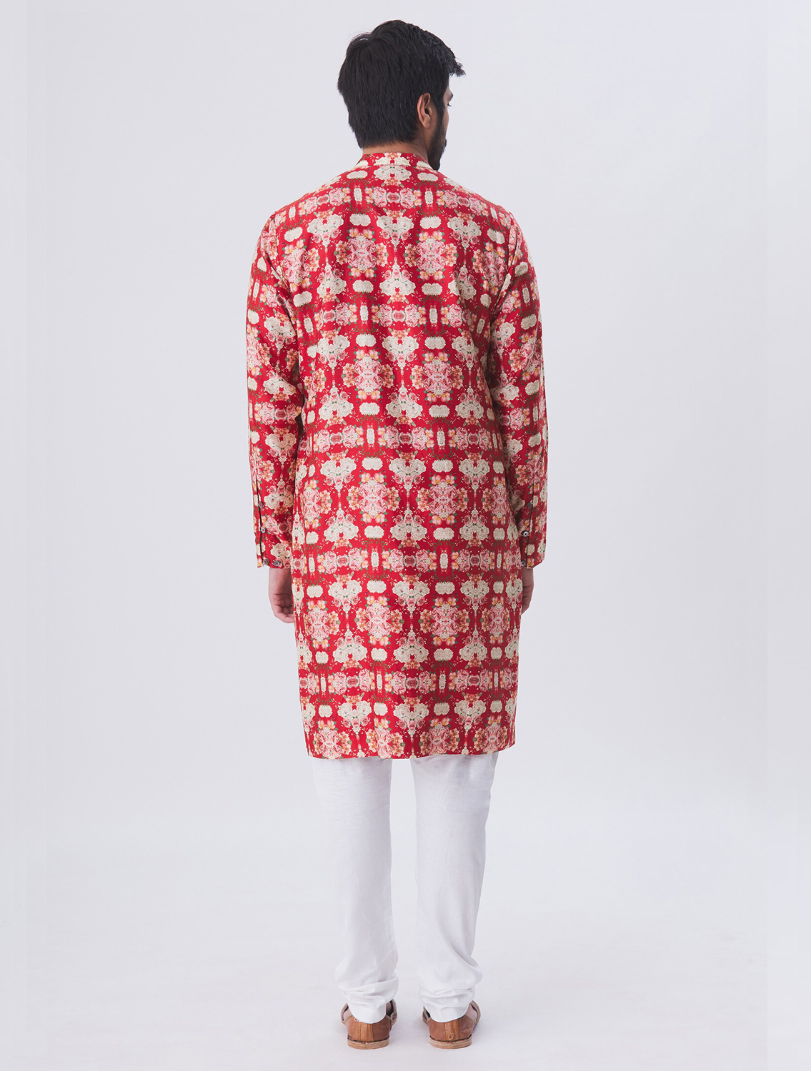 Veda Silk Linen Printed Kurta Pyjama Set