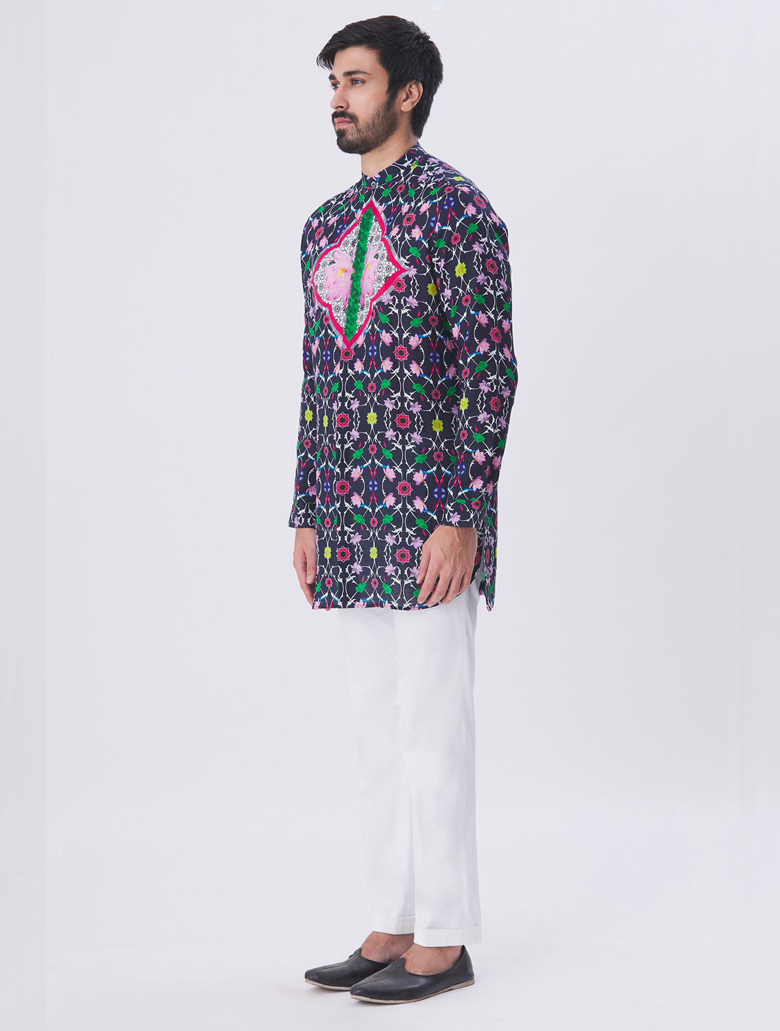 Navy Nelumbo Linen Shirt