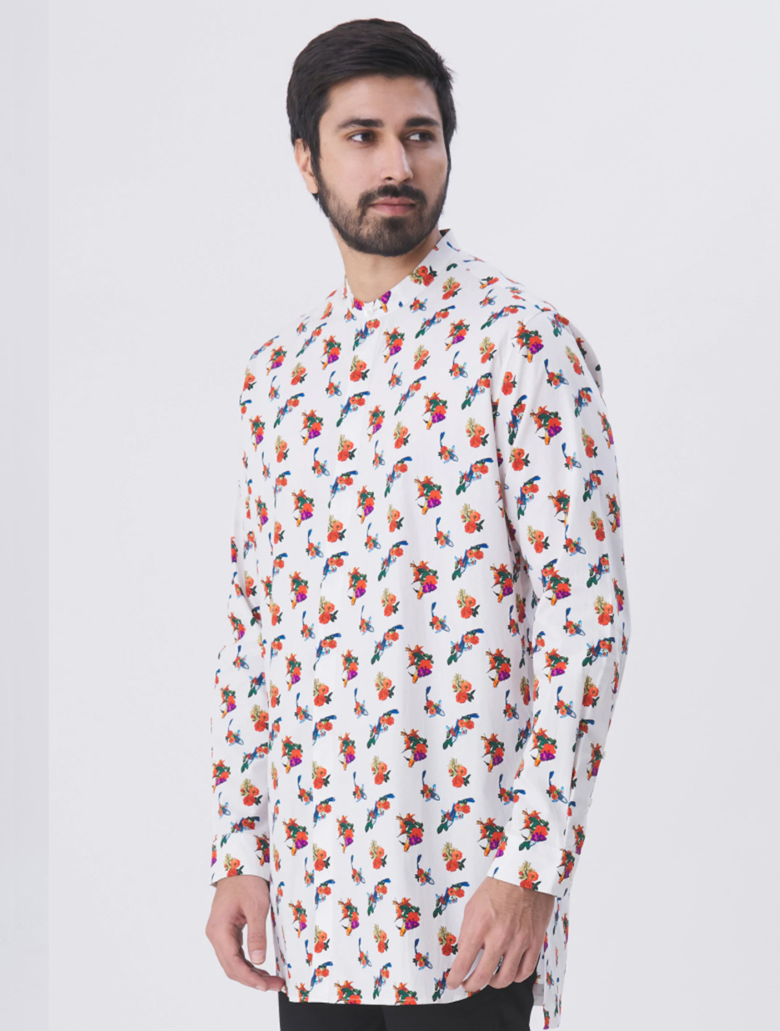 Oliver Mandarin Collar Printed Shirt
