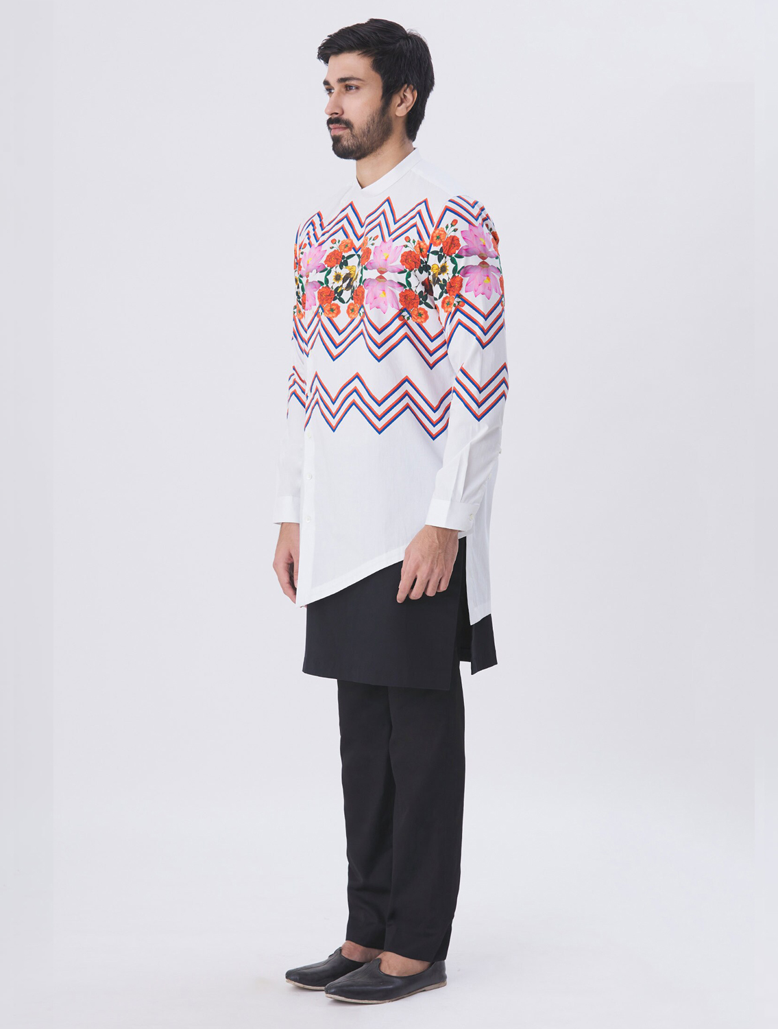 Nicholas White Angharkha Style Shirt