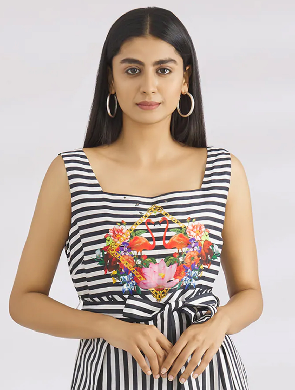 Natasha Black Striper Summer Dress