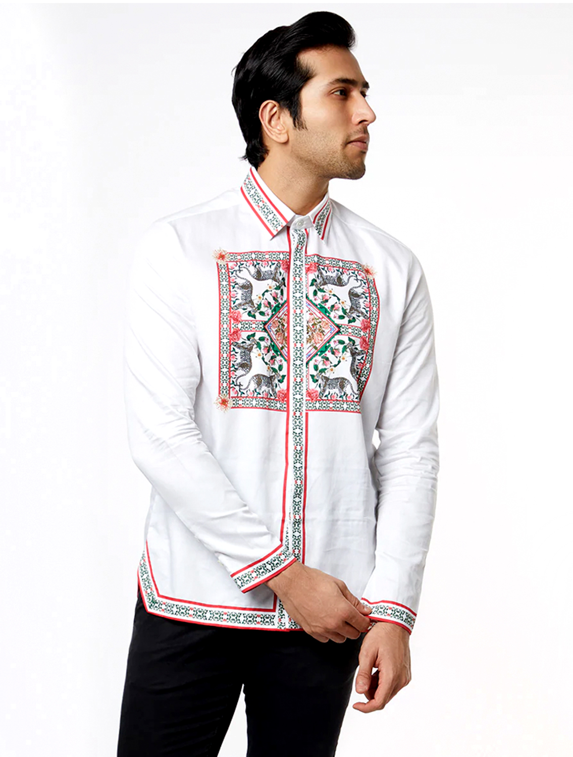 White Leo Hem Striper Shirt