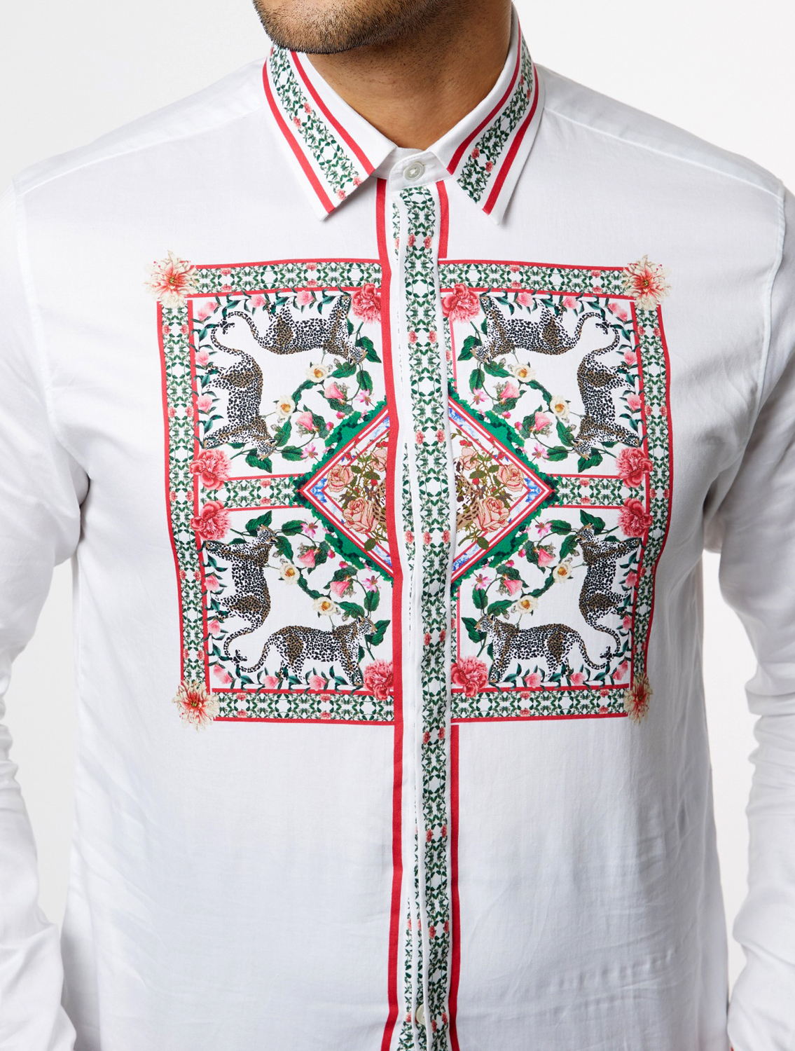 White Leo Hem Striper Shirt