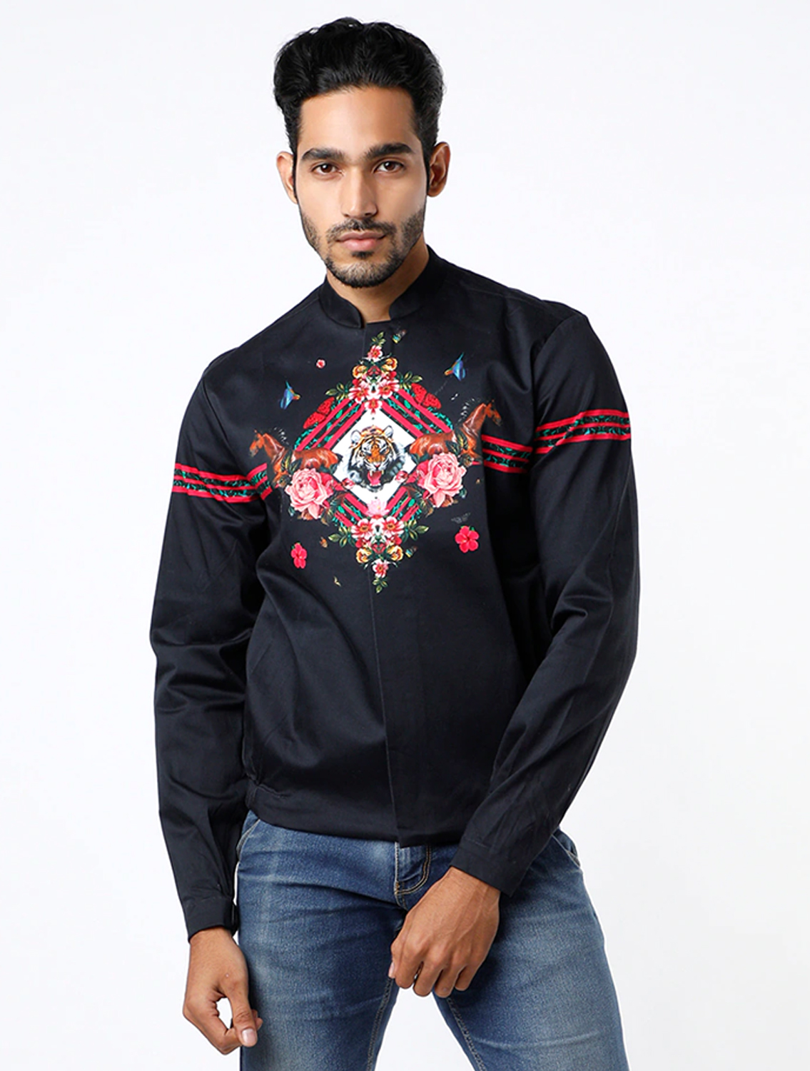 Black Tiger Bomber Jacket