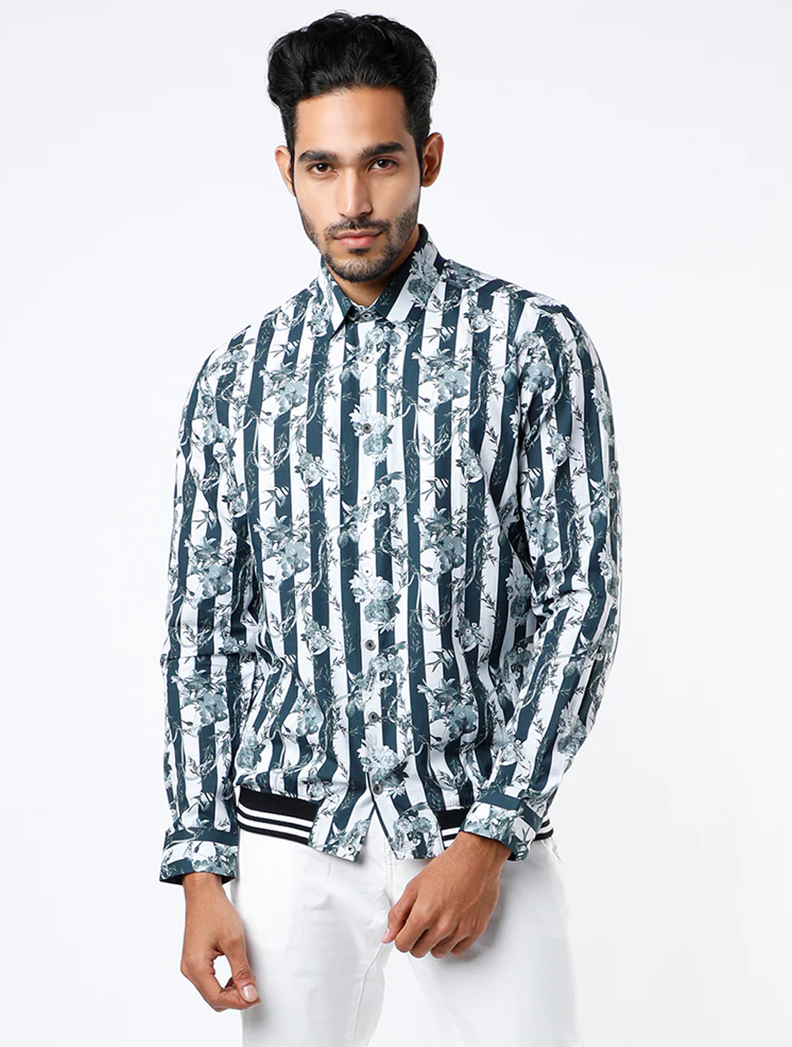 Pique Bomber Style Shirt