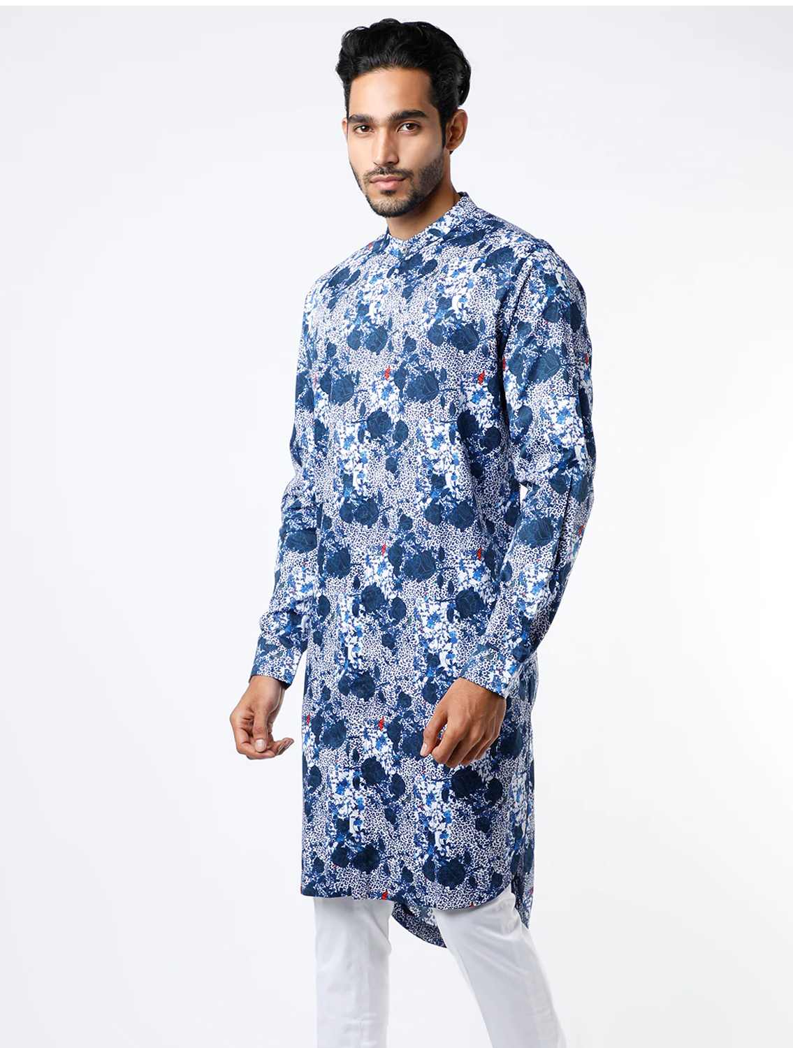 Prem Blue Cotton Kurta Pant Set
