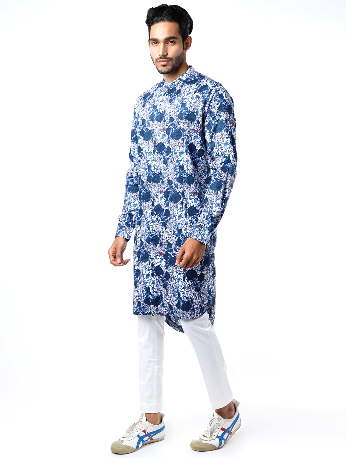 Prem Blue Cotton Kurta Pant Set