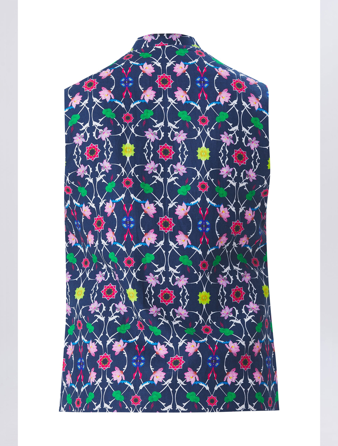 Blue Komol Linen Waistcoat 1