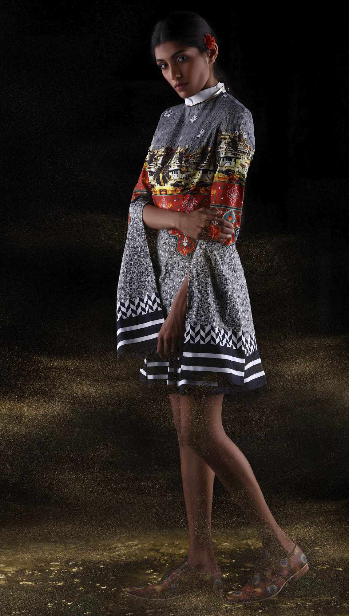 Mahotsav Slit Sleeve Short Dress