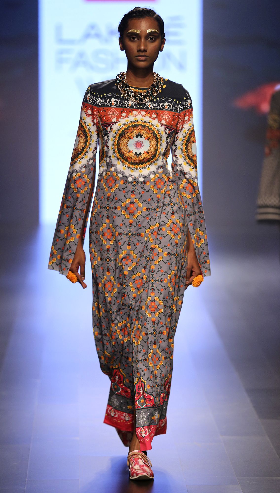 Yogini Long Printed Dress by Mr Ajay Kumar