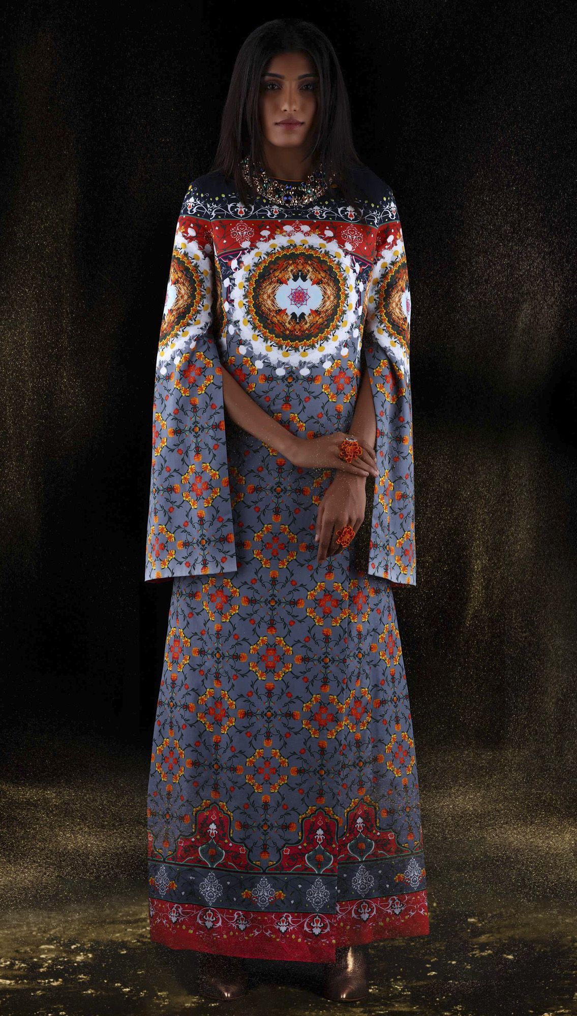 Yogini Long Printed Dress by Mr Ajay Kumar