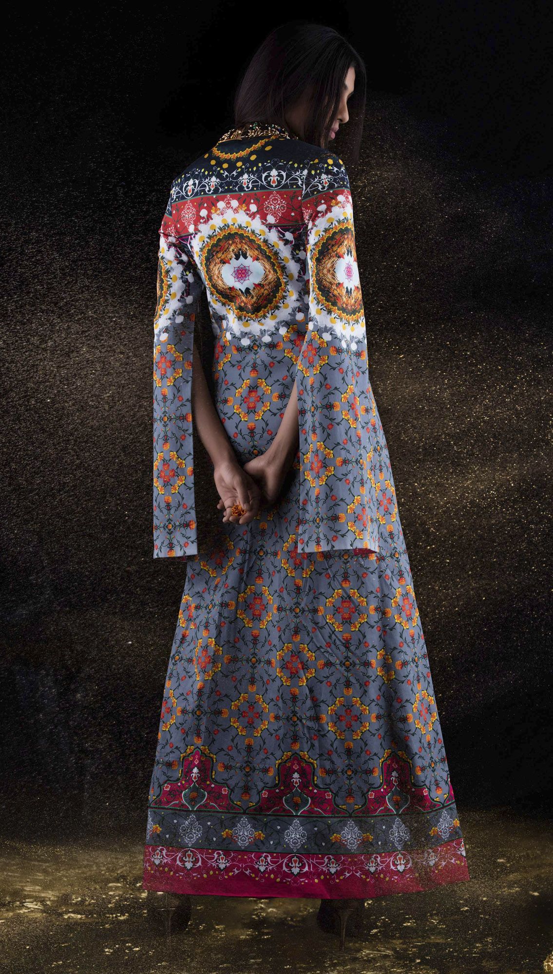 Yogini Long Printed Dress by Mr Ajay Kumar