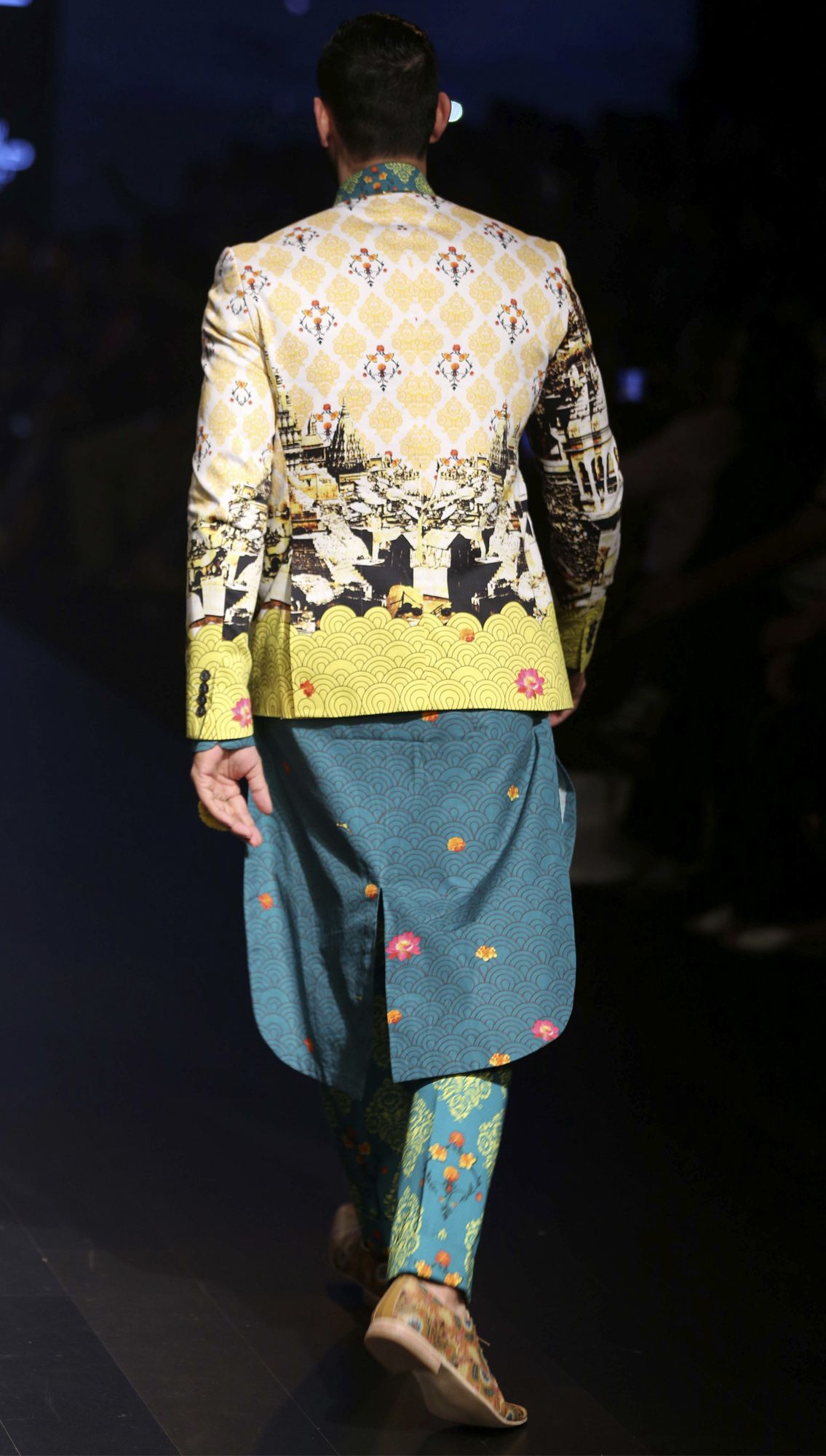 Golden Ghat Jacket Jal Long Shirt Vayu Trousers by Mr Ajay Kumar