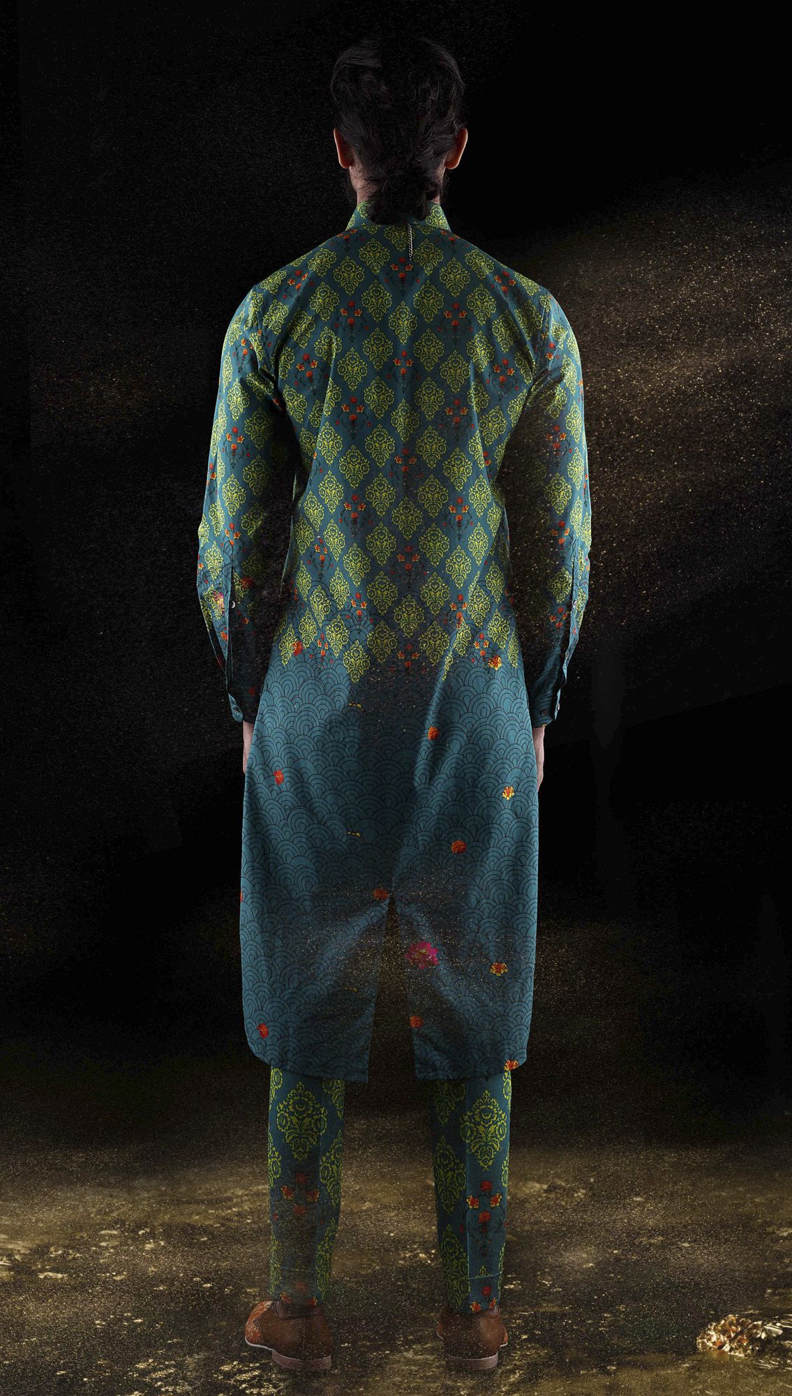 Golden Ghat Jacket Jal Long Shirt Vayu Trousers by Mr Ajay Kumar