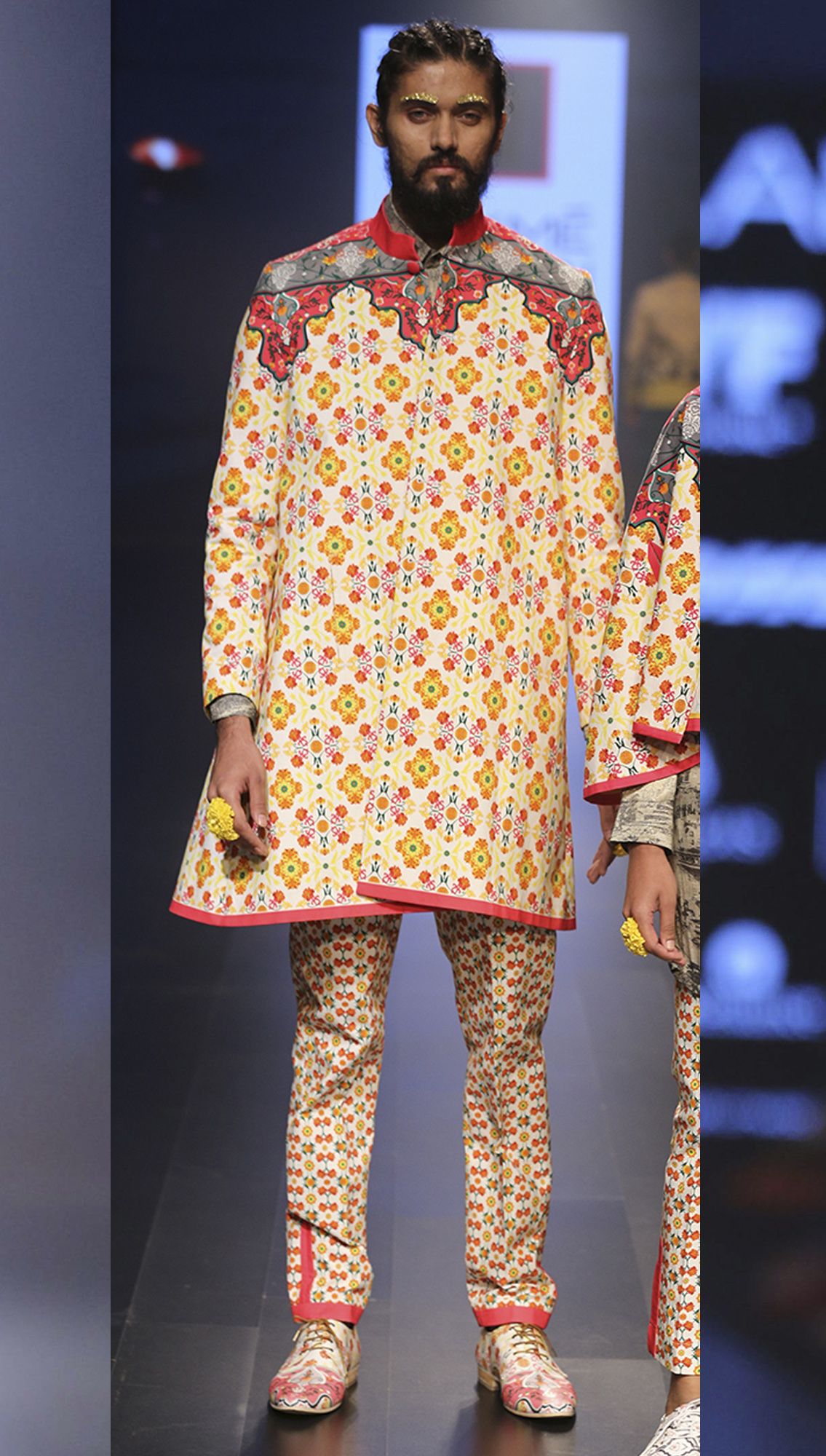 Benares Gold Silk Shirt Assi Trousers Kashi Cape Coat