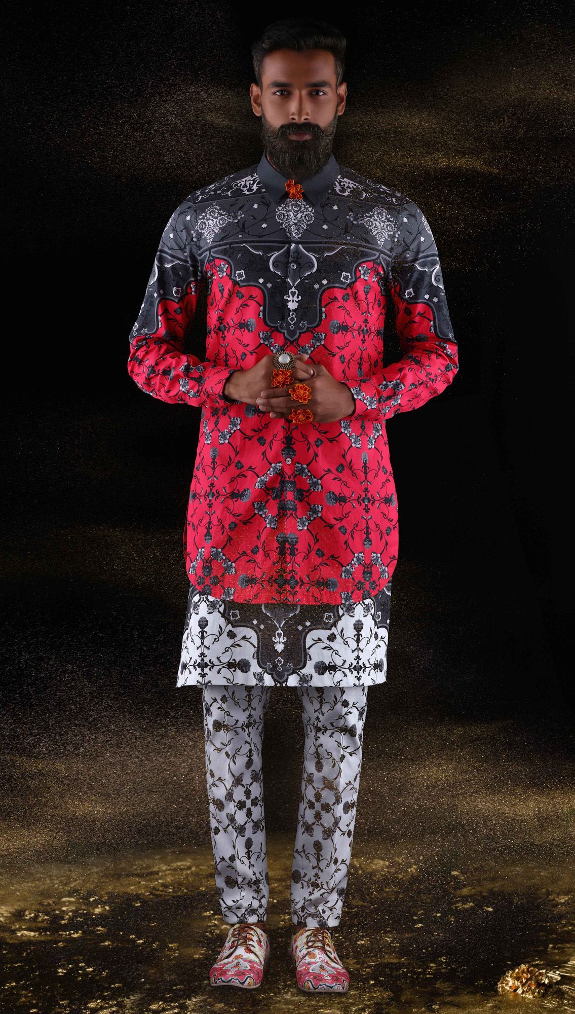Golden Dawn Crop Blazer Agni Shirt Awadh Kilt Trousers