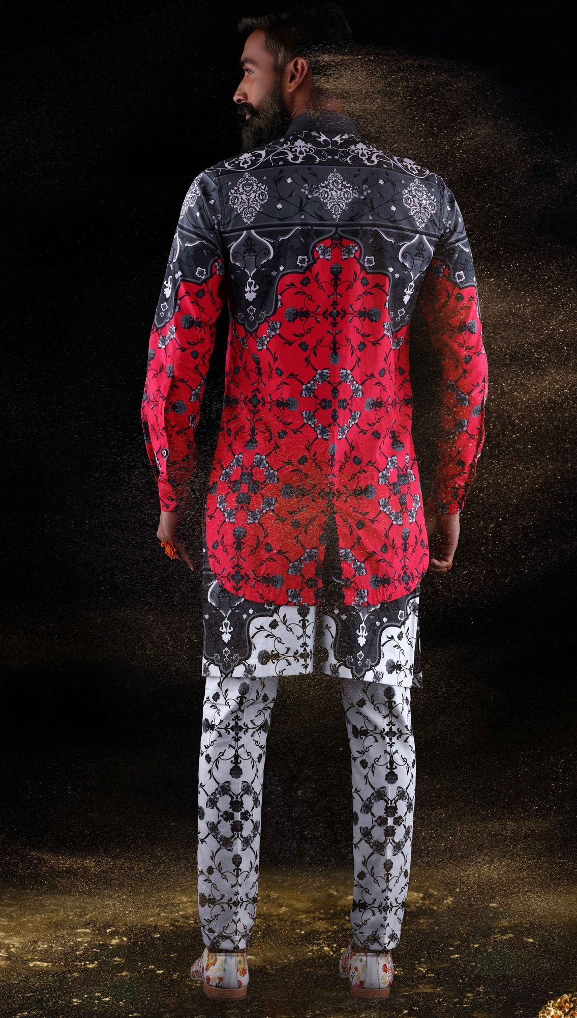 Golden Dawn Crop Blazer Agni Shirt Awadh Kilt Trousers