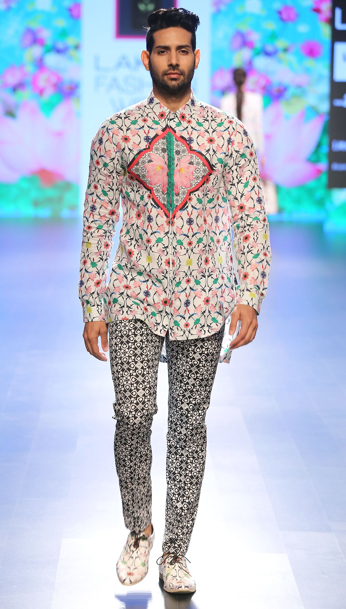 Nelumbo Printed Linen Shirt Nucifera Trousers