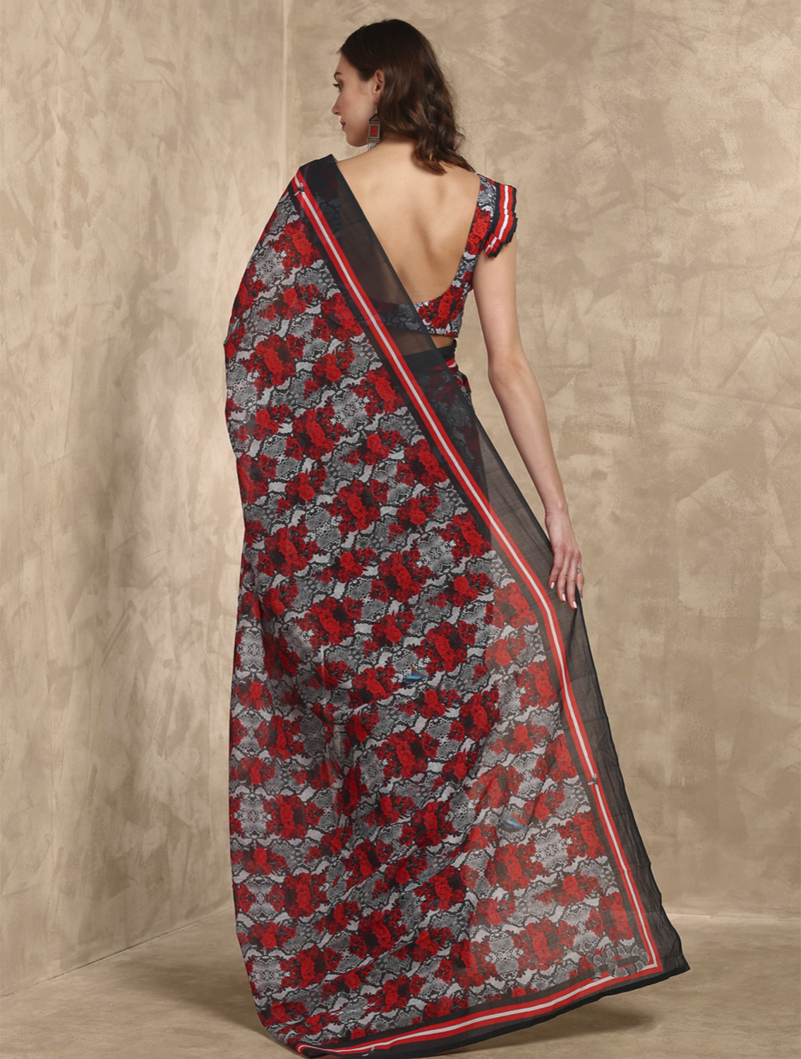 Printemp Printed Cotton Saree Back