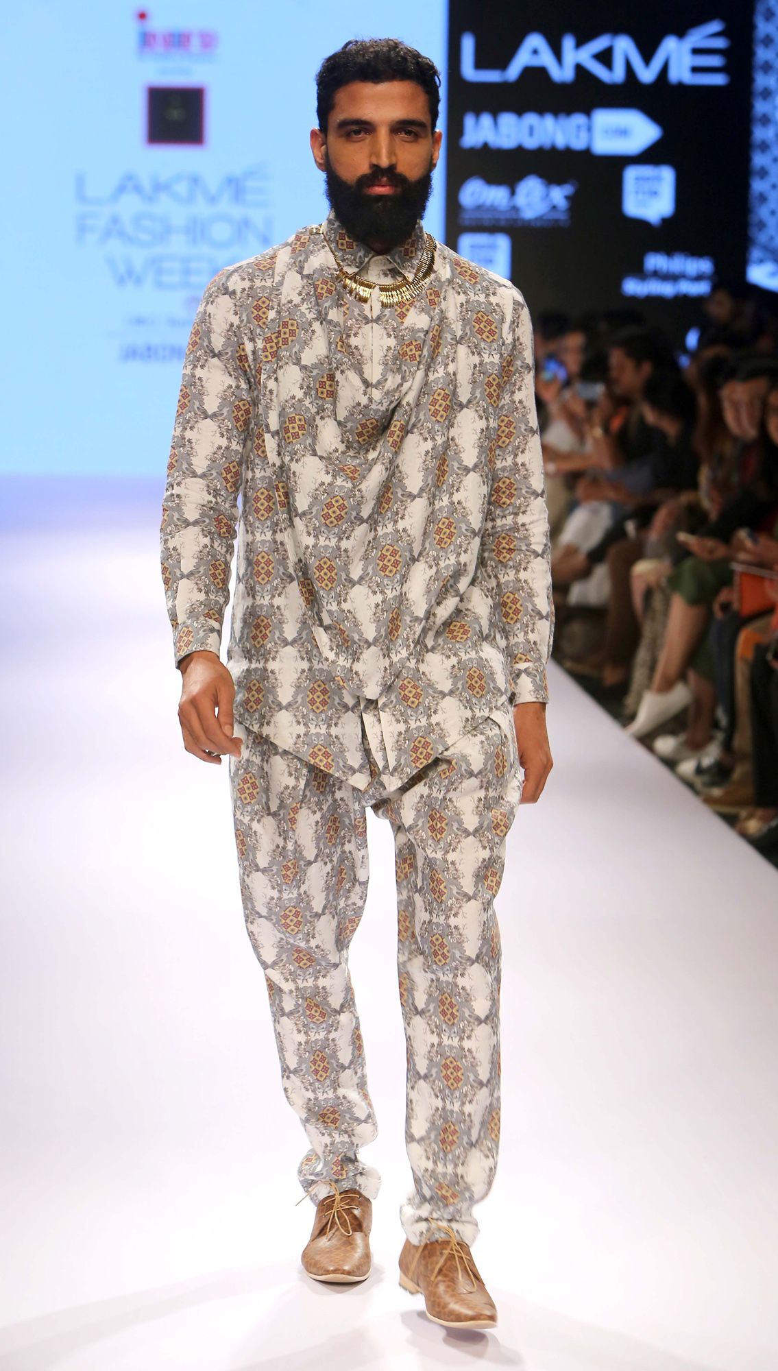 Kaleido Lotus Cowl Shirt Zambak Trousers