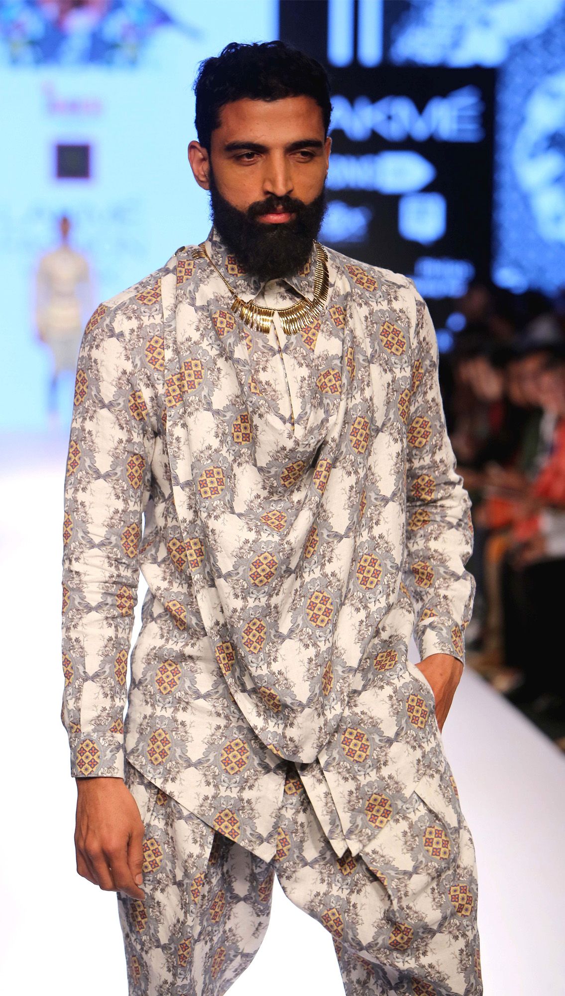 Kaleido Lotus Cowl Shirt Zambak Trousers