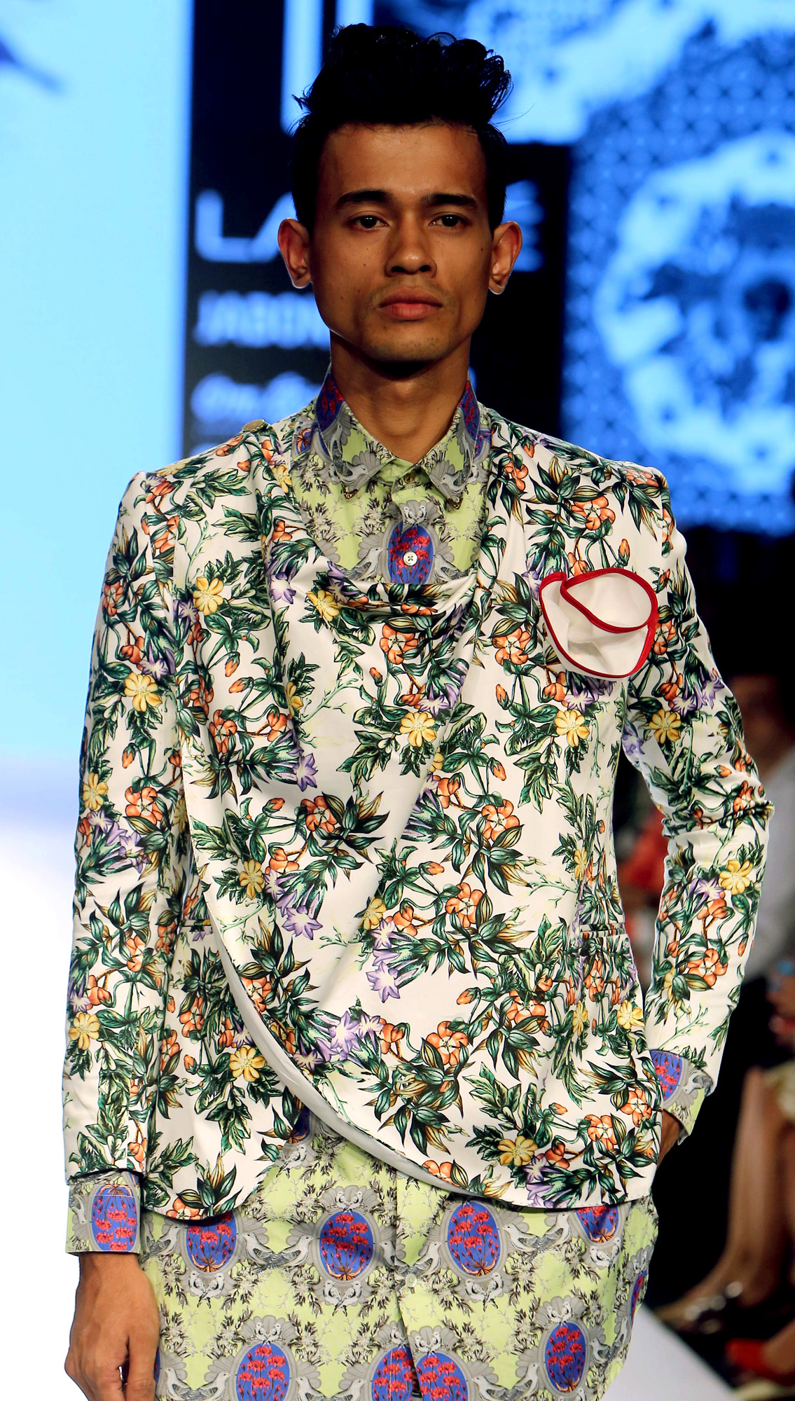 Minar Draped Cowl Jacket Milne Printed Trousers Harmony Printed Shirt