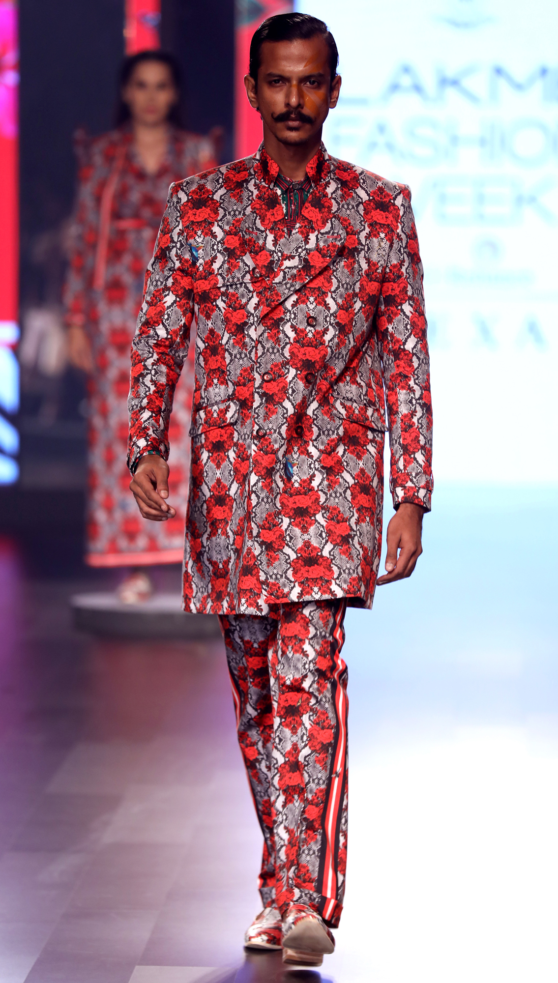 Forest Double Breasted Trenchcoat and Kanyaka All-over Printed Pants with Striper on Sides