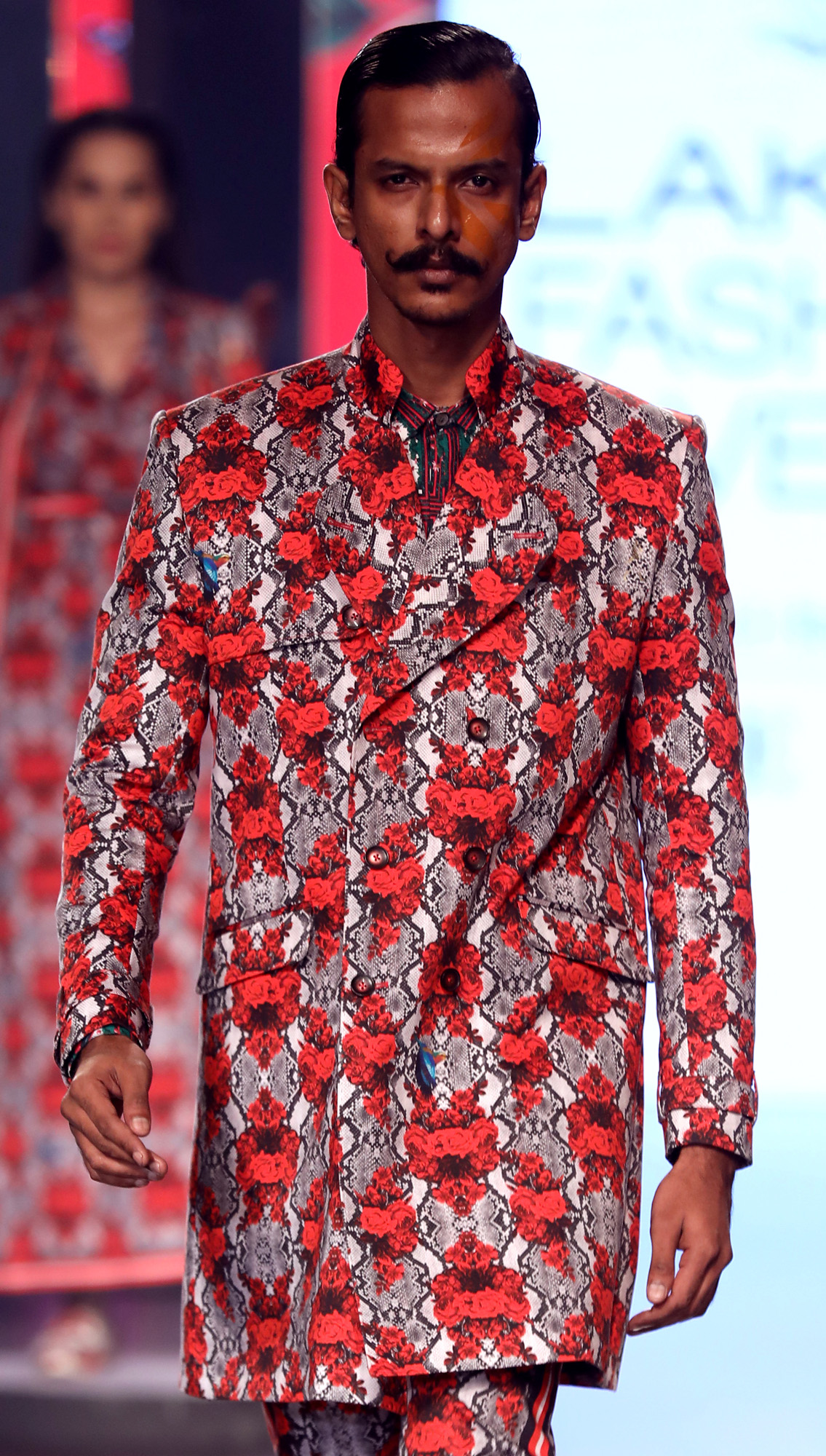 Forest Double Breasted Trenchcoat and Kanyaka All-over Printed Pants with Striper on Sides