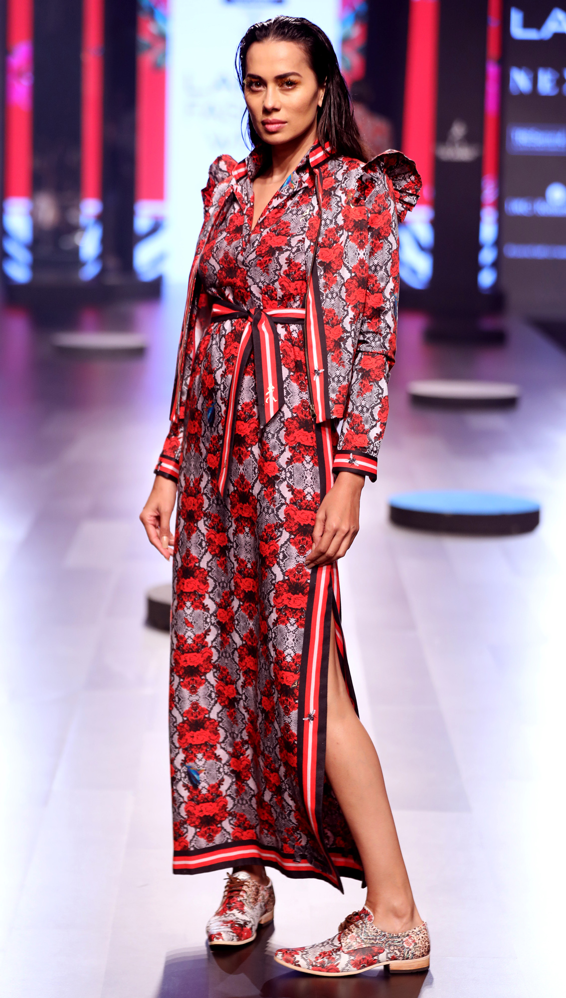 Ursidae Long Maxidress and Wolverine All-over Printed Bomber Jacket