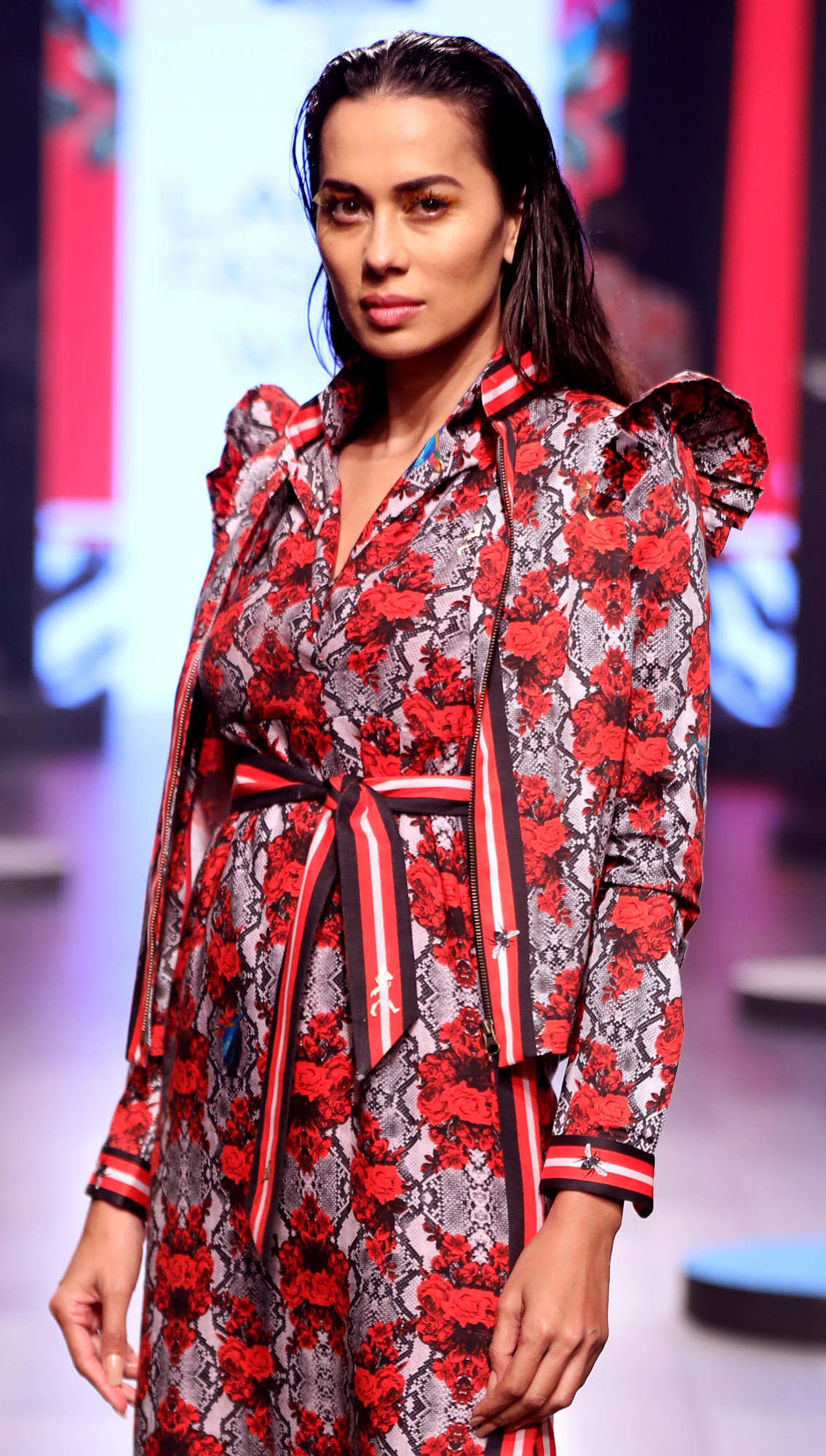 Ursidae Long Maxidress and Wolverine All-over Printed Bomber Jacket