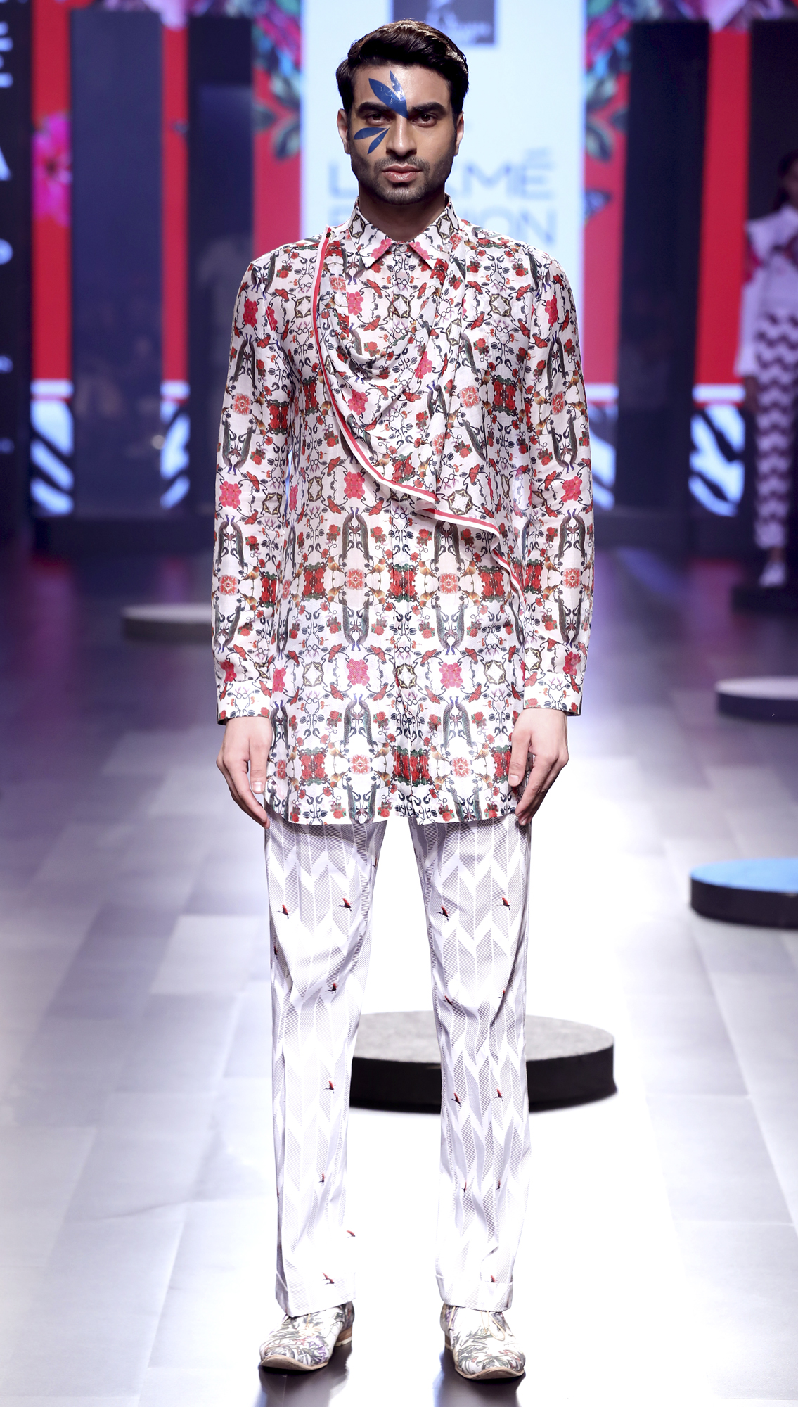 Manas Printed Cowl Shirt Tejas Printed Trousers