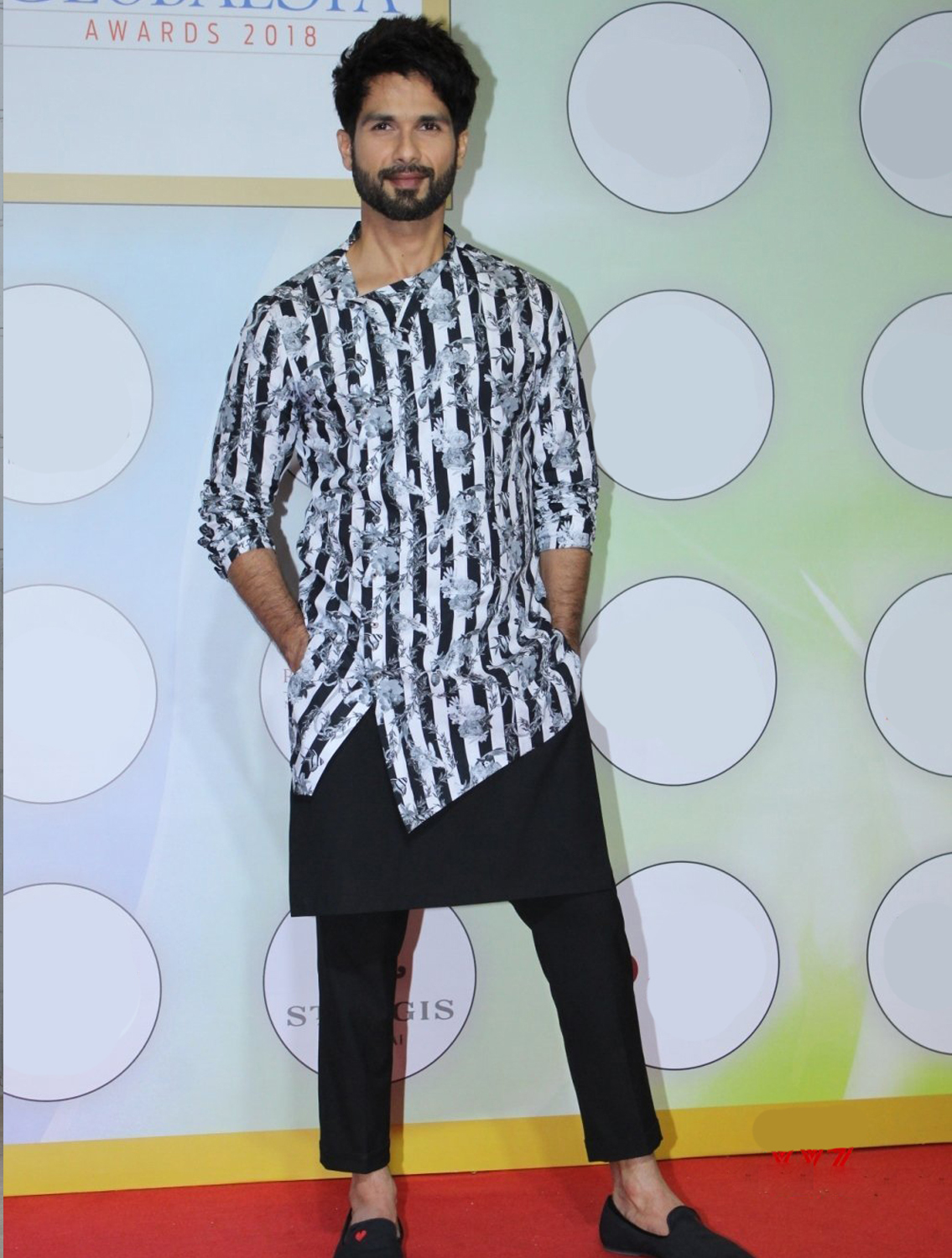 Jacques Angharkha Style Shirt with Black Kilt Pants