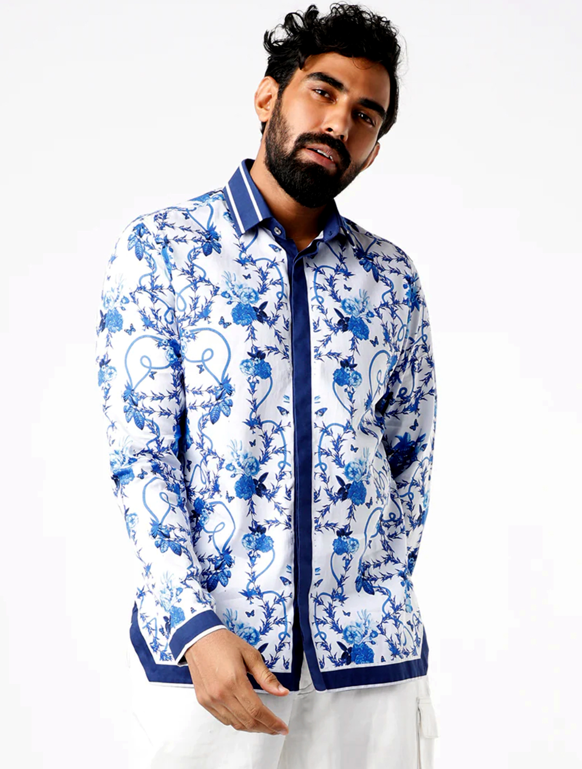 Blue Delft Hem Striper Shirt