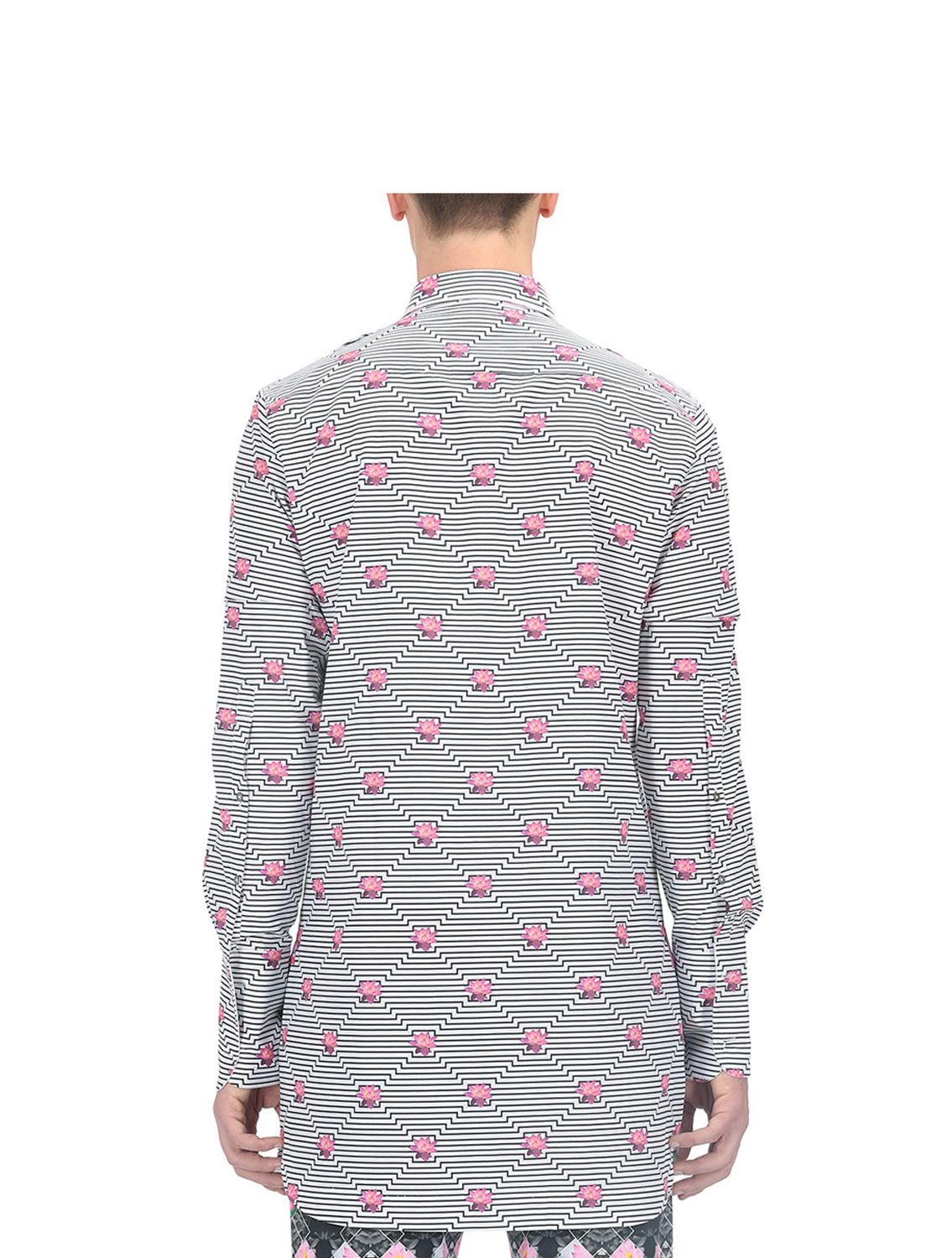 Black White Shirt with detachable bib in Tamarai Print