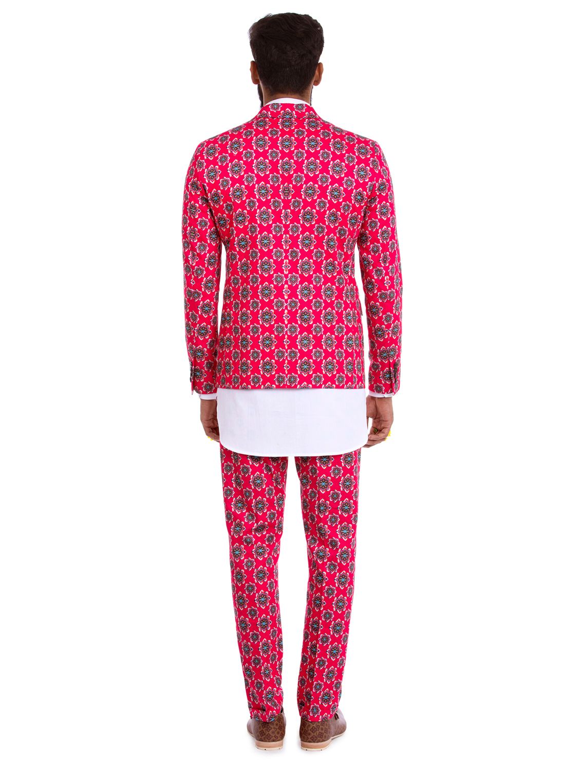 Geom Lotus Red Blazer in Ziziphius Print