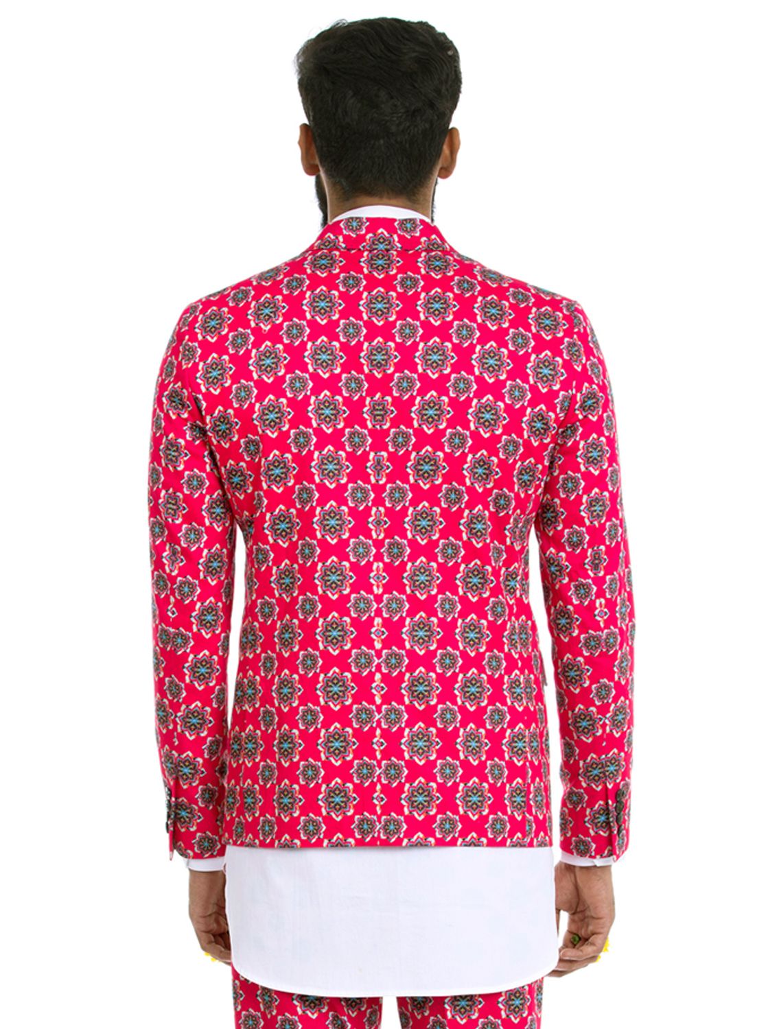 Geom Lotus Red Blazer in Ziziphius Print