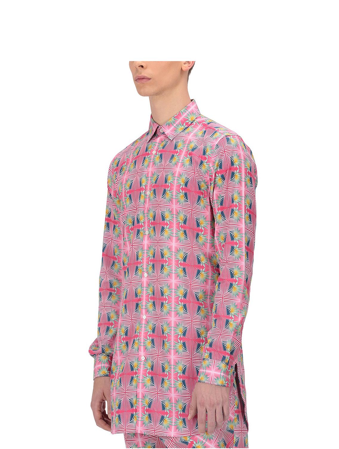 Long Tunic Shirt in Kaleido Pushkar Print with Rumaal Print on Back