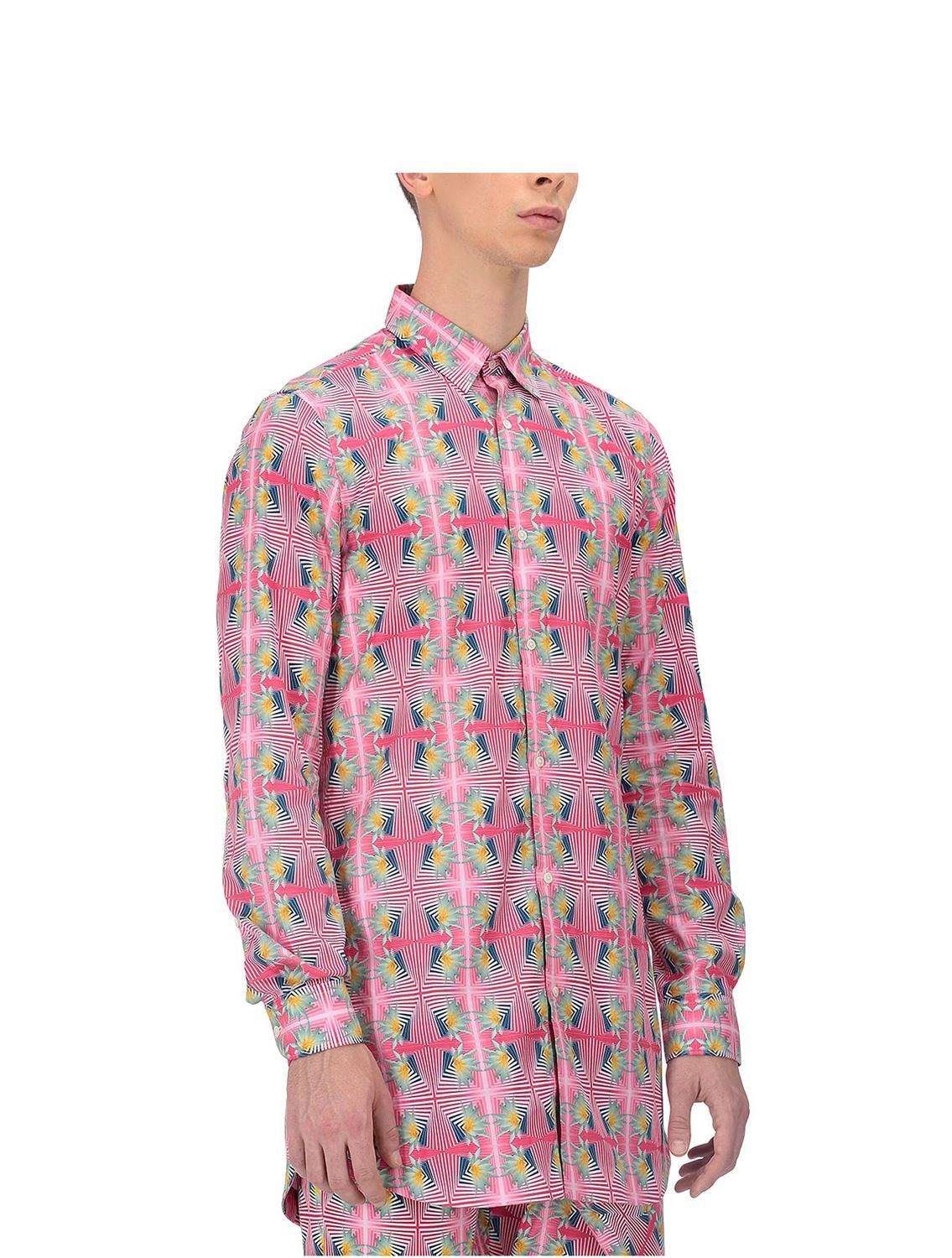 Long Tunic Shirt in Kaleido Pushkar Print with Rumaal Print on Back