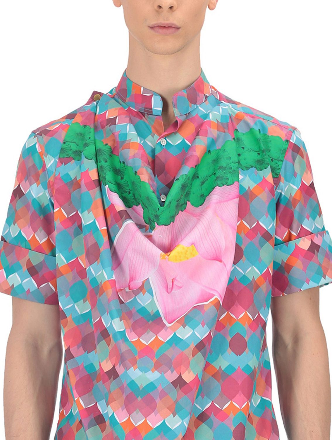 Rajoy Short Sleeved cowl Shirt in Praire Lotus Print