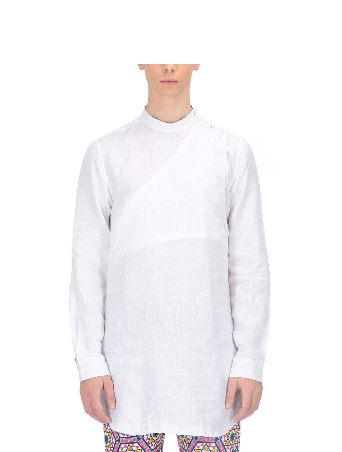 White Linen Angharkha shirt