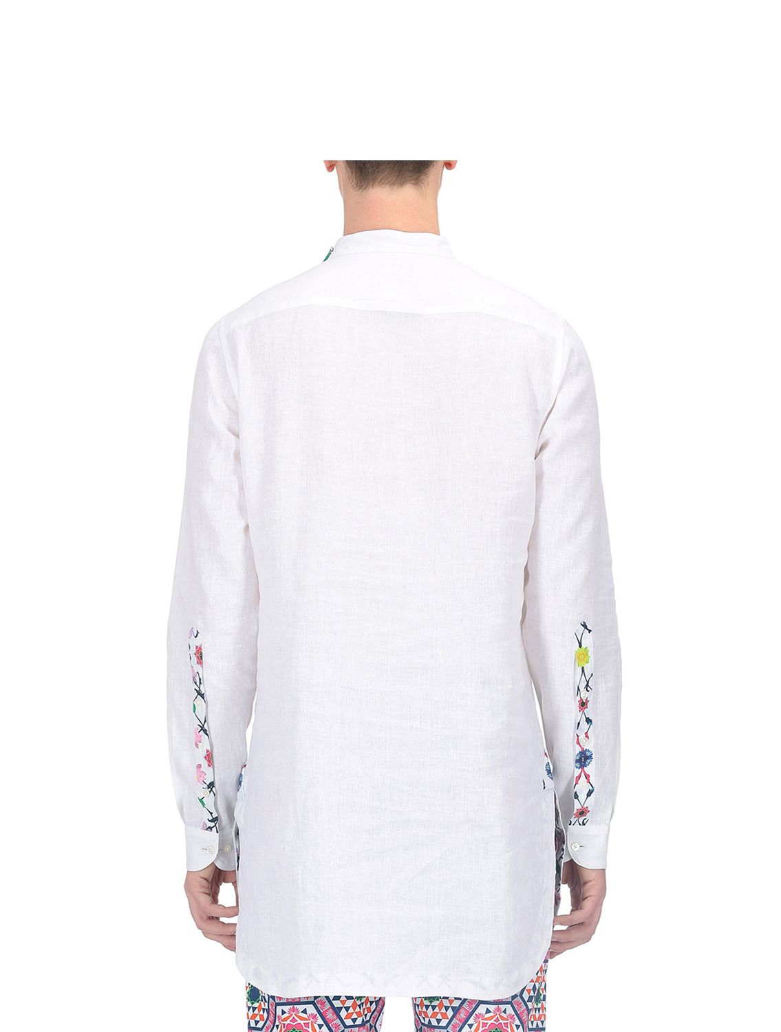 White Linen Angharkha shirt
