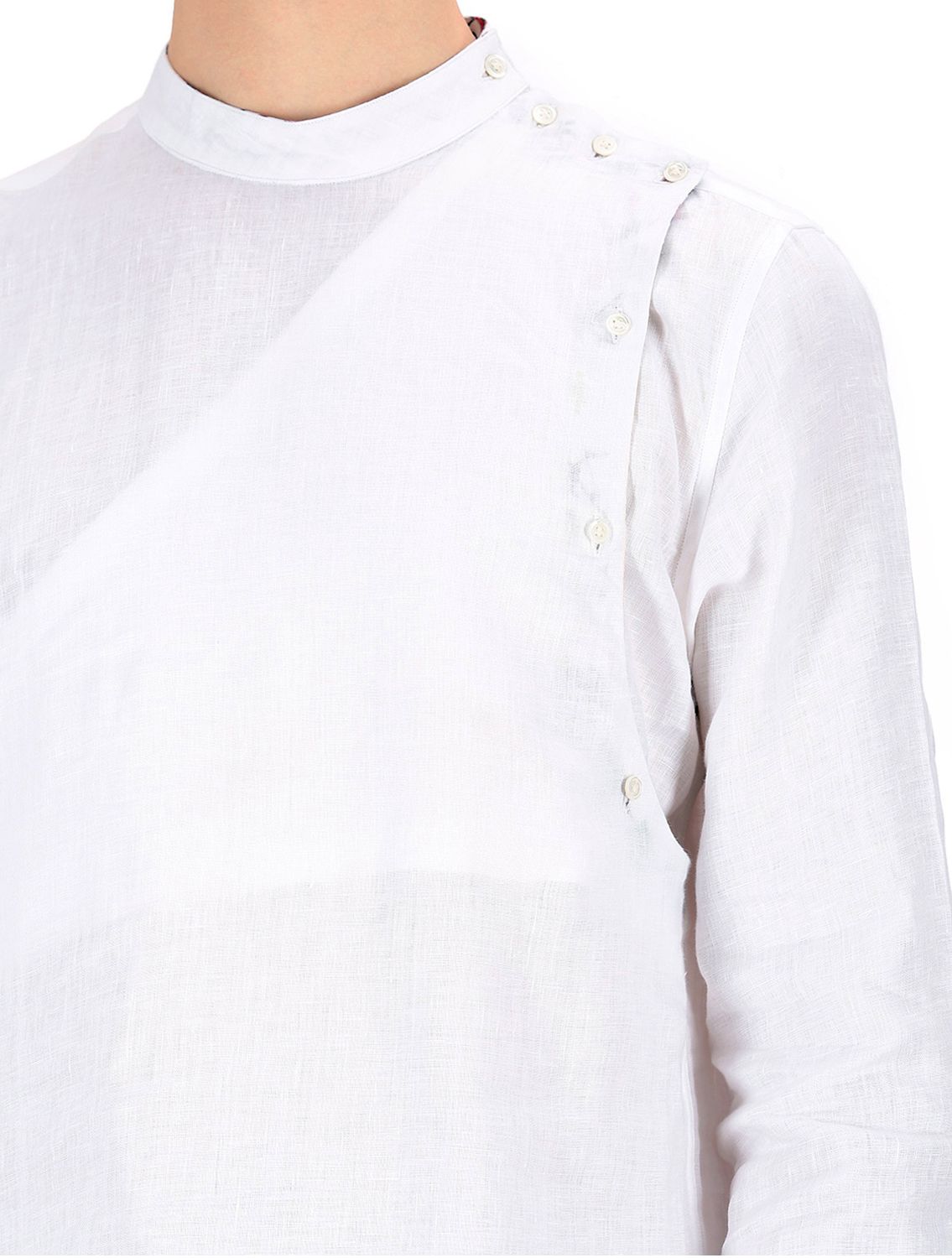 White Linen Angharkha shirt
