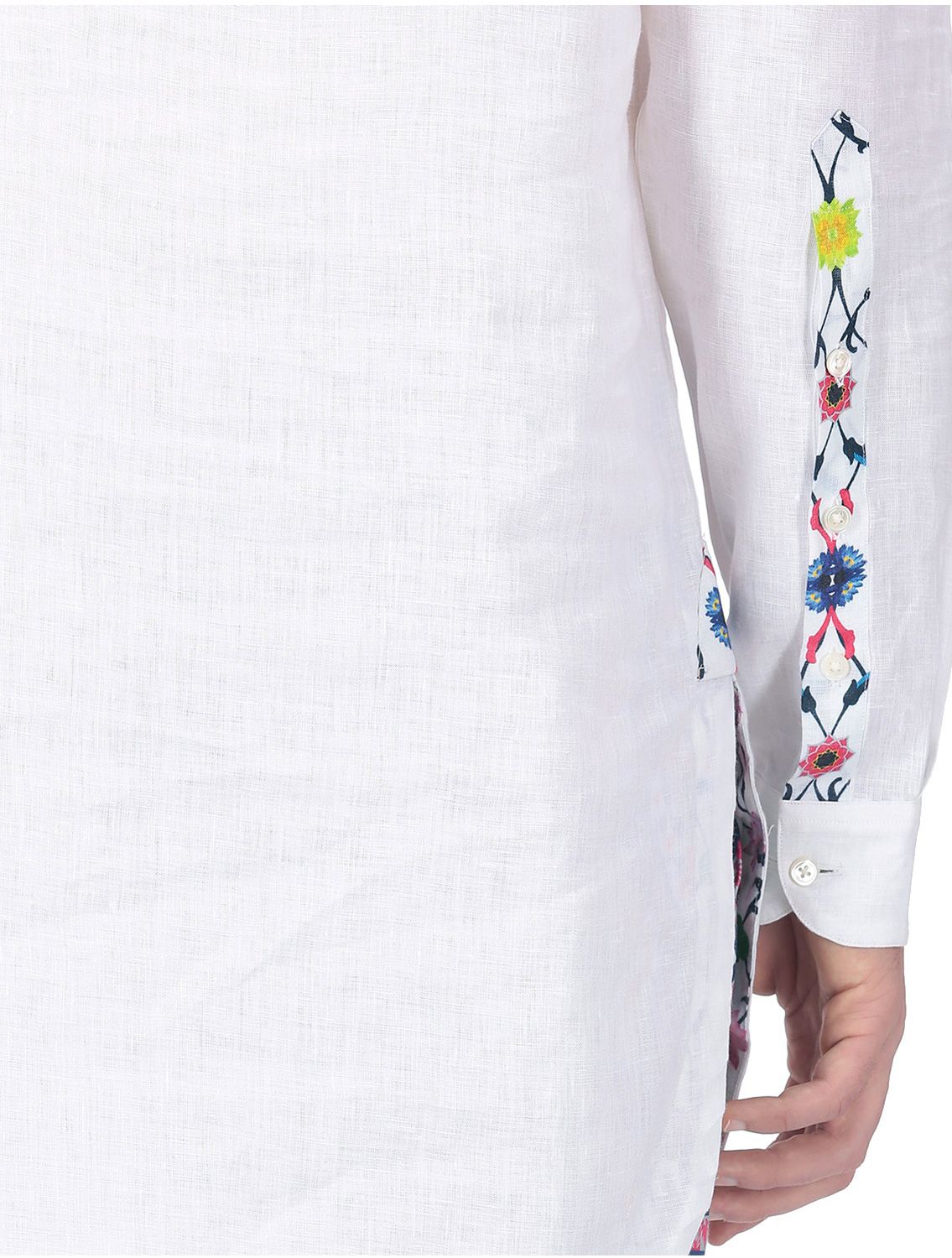 White Linen Angharkha shirt