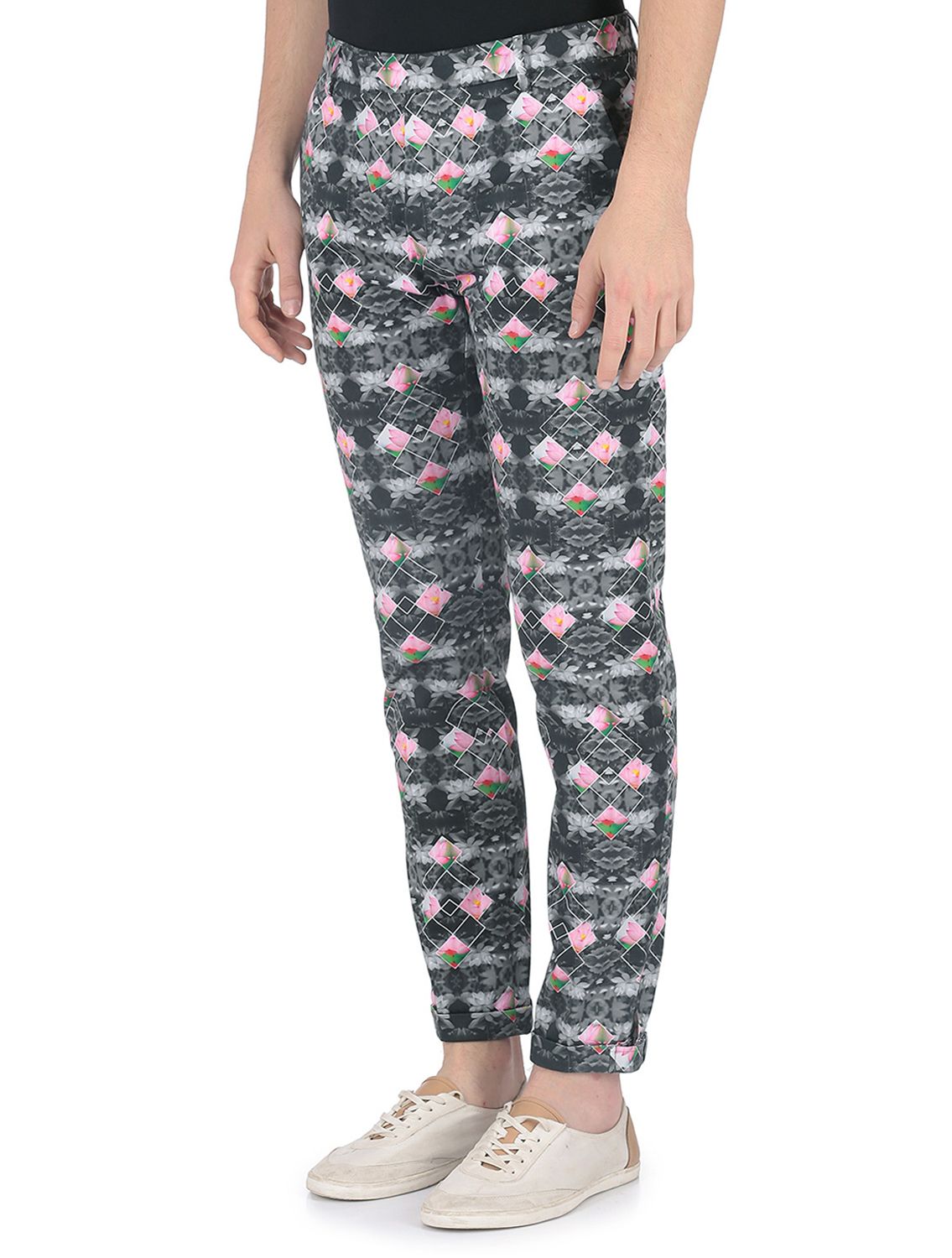 Illusional Floro-Geometric Indie-Lotus printed trouser