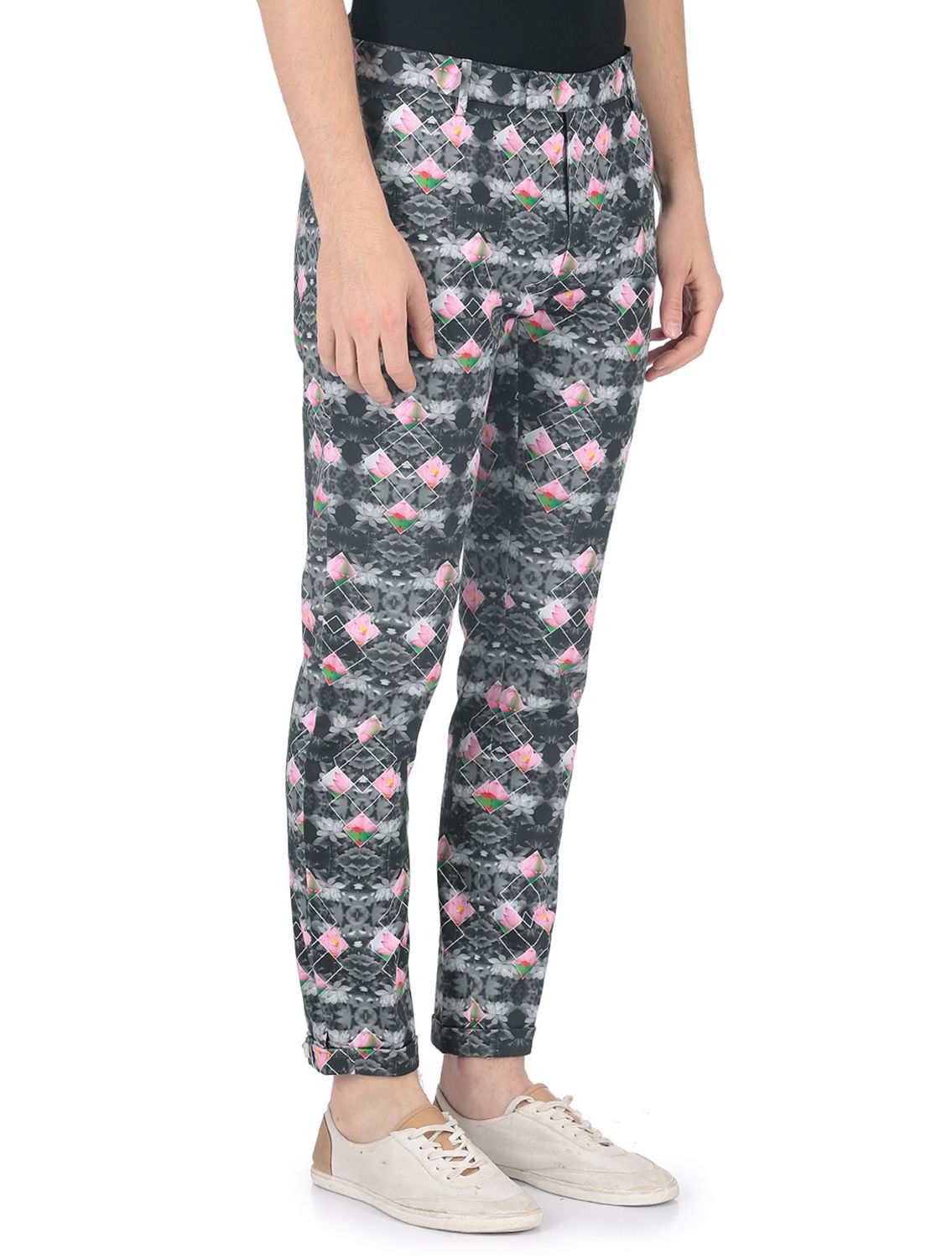 Illusional Floro-Geometric Indie-Lotus printed trouser