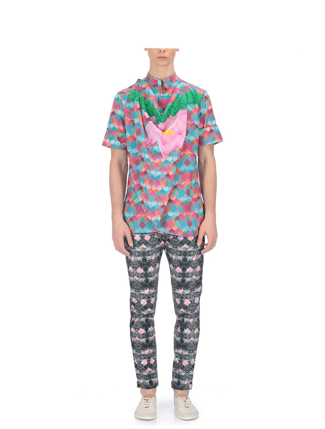 Illusional Floro-Geometric Indie-Lotus printed trouser